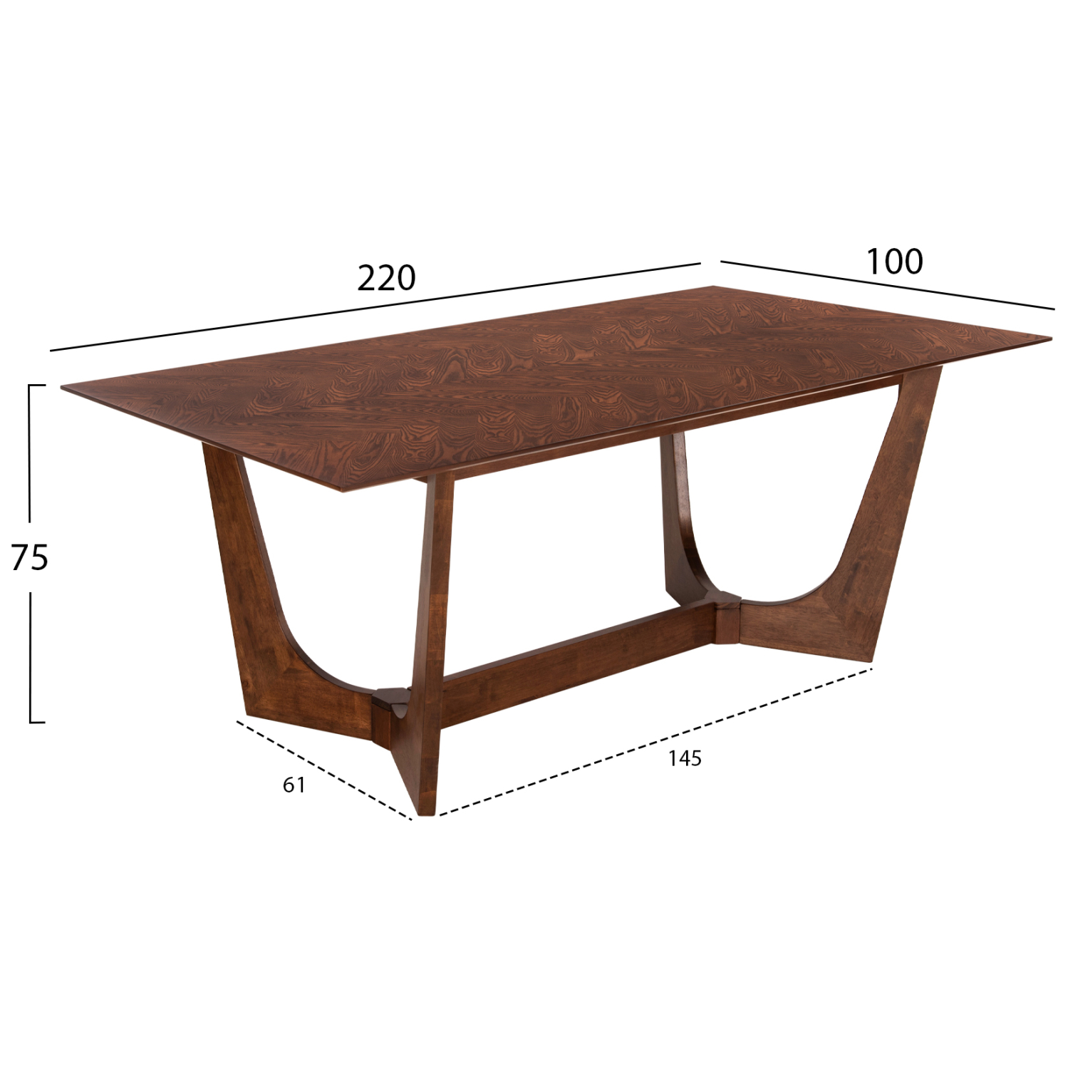ΣΕΤ ΤΡΑΠΕΖΑΡΙΑΣ 7ΤΜΧ RIMER HM21339 ΤΡΑΠΕΖΙ ΑΠΟ MDF--ΚΑΡΕΚΛΕΣ ΑΠΟ RUBBERWOOD &amp; ΥΦΑΣΜΑ 2