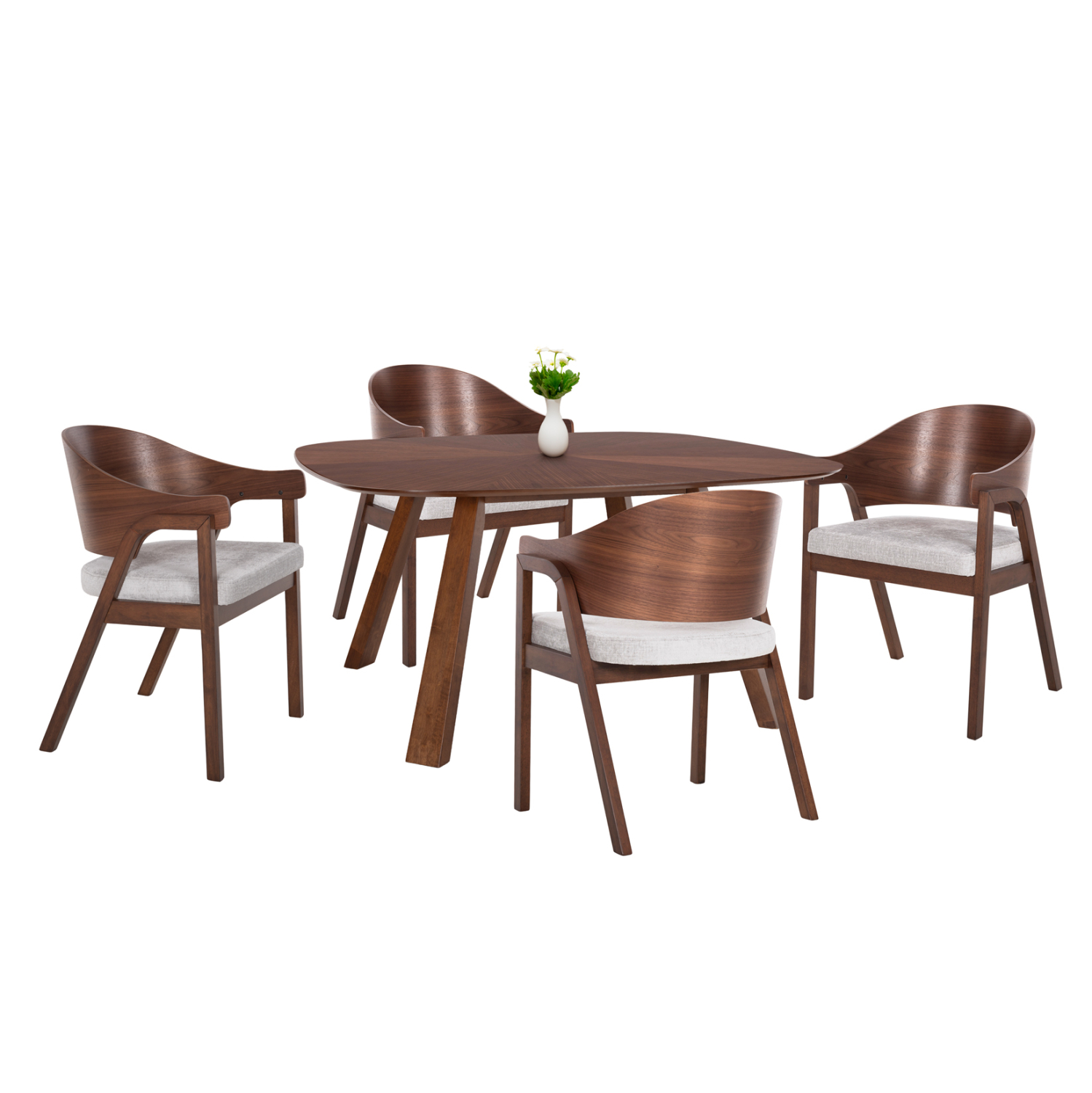 ΣΕΤ ΤΡΑΠΕΖΑΡΙΑΣ 5ΤΜΧ RINER HM21340 ΤΕΤΡΑΓΩΝΟ ΤΡΑΠΕΖΙ ΑΠΟ MDF--ΚΑΡΕΚΛΕΣ ΑΠΟ RUBBERWOOD 1