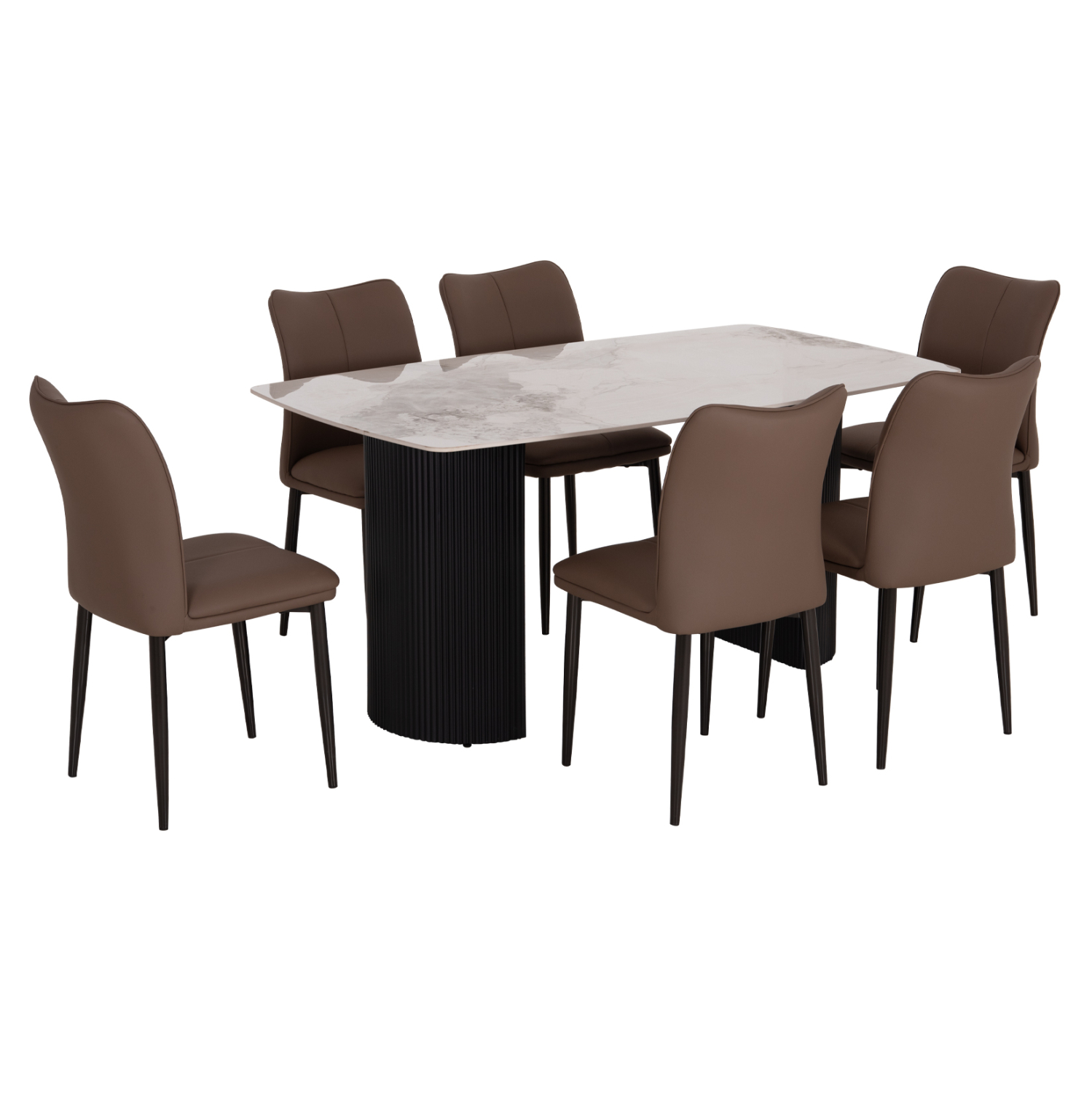 ΣΕΤ ΤΡΑΠΕΖΑΡΙΑΣ 7ΤΜΧ MINAO HM21362 ΚΕΡΑΜΙΚΟ TOP/MDF ΠΟΔΙΑ--PU ΚΑΦΕ/ΜΕΤΑΛ.ΠΟΔΙΑ 1