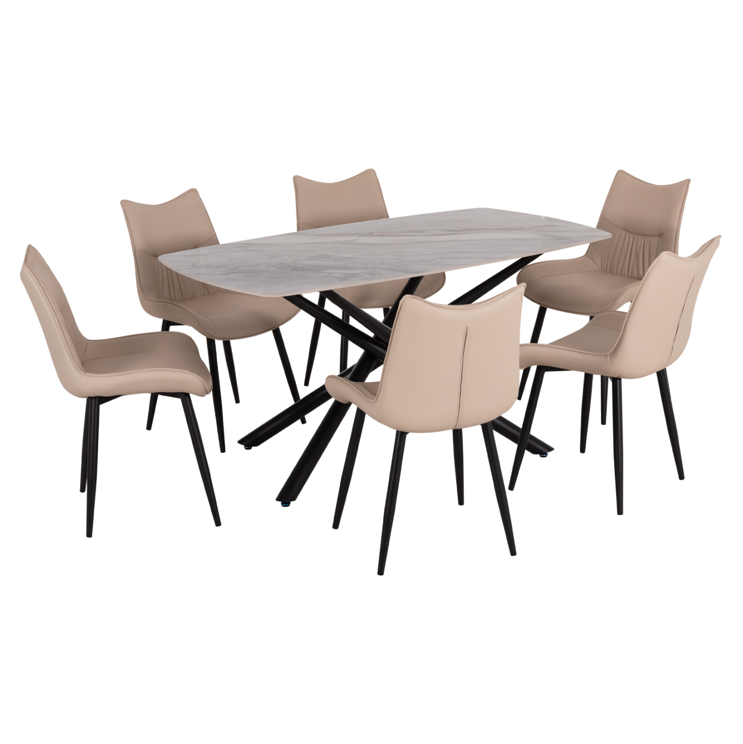 ΣΕΤ ΤΡΑΠΕΖΑΡΙΑΣ 7ΤΜΧ ISKA HM21363 ΚΕΡΑΜΙΚΟ TOP/ΜΕΤΑΛ. ΠΟΔΙΑ--PU ΜΠΕΖ/ΜΕΤΑΛ.ΠΟΔΙΑ 1