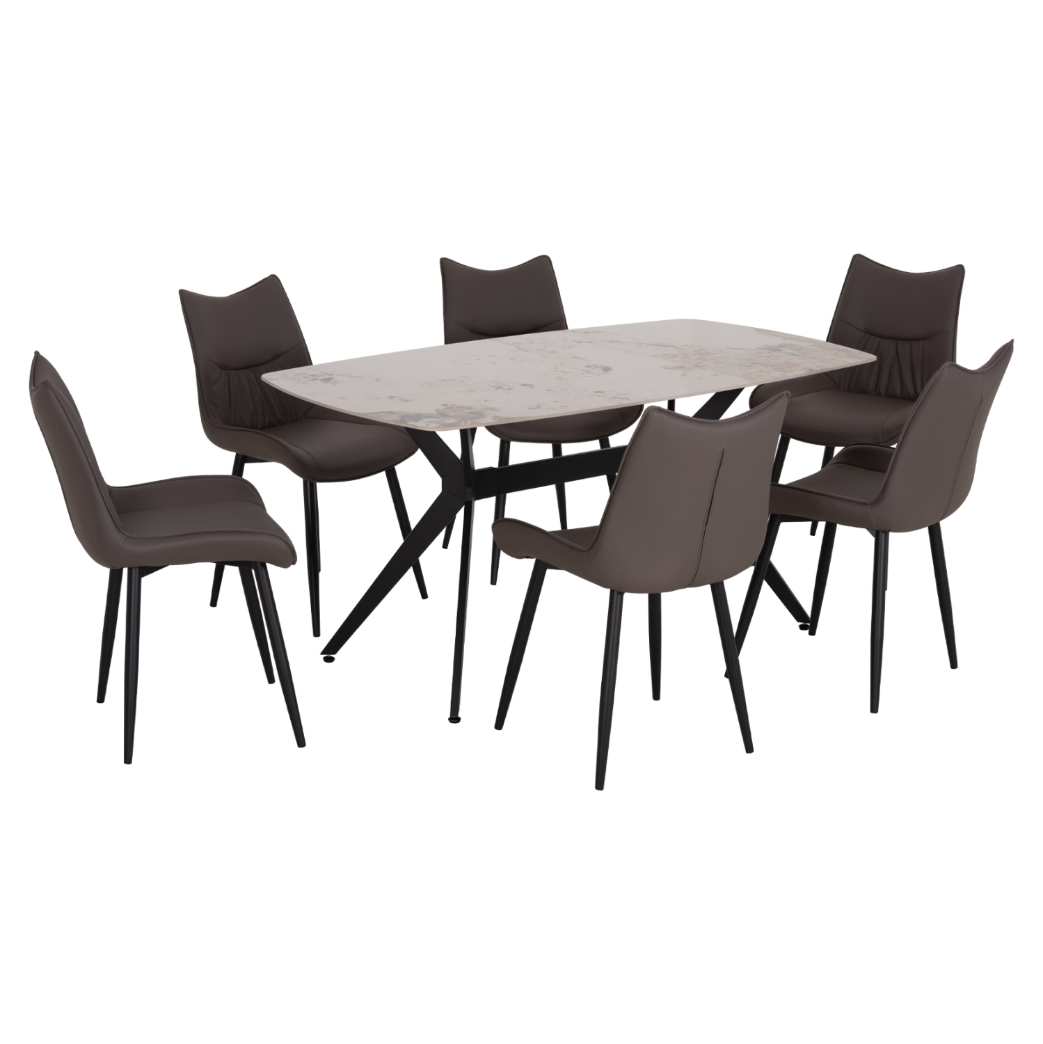 ΣΕΤ ΤΡΑΠΕΖΑΡΙΑΣ 7ΤΜΧ AIKA HM21364 ΚΕΡΑΜΙΚΟ TOP/ΜΕΤΑΛ. ΠΟΔΙΑ--PU ΓΚΡΙ/ΜΕΤΑΛ.ΠΟΔΙΑ 1