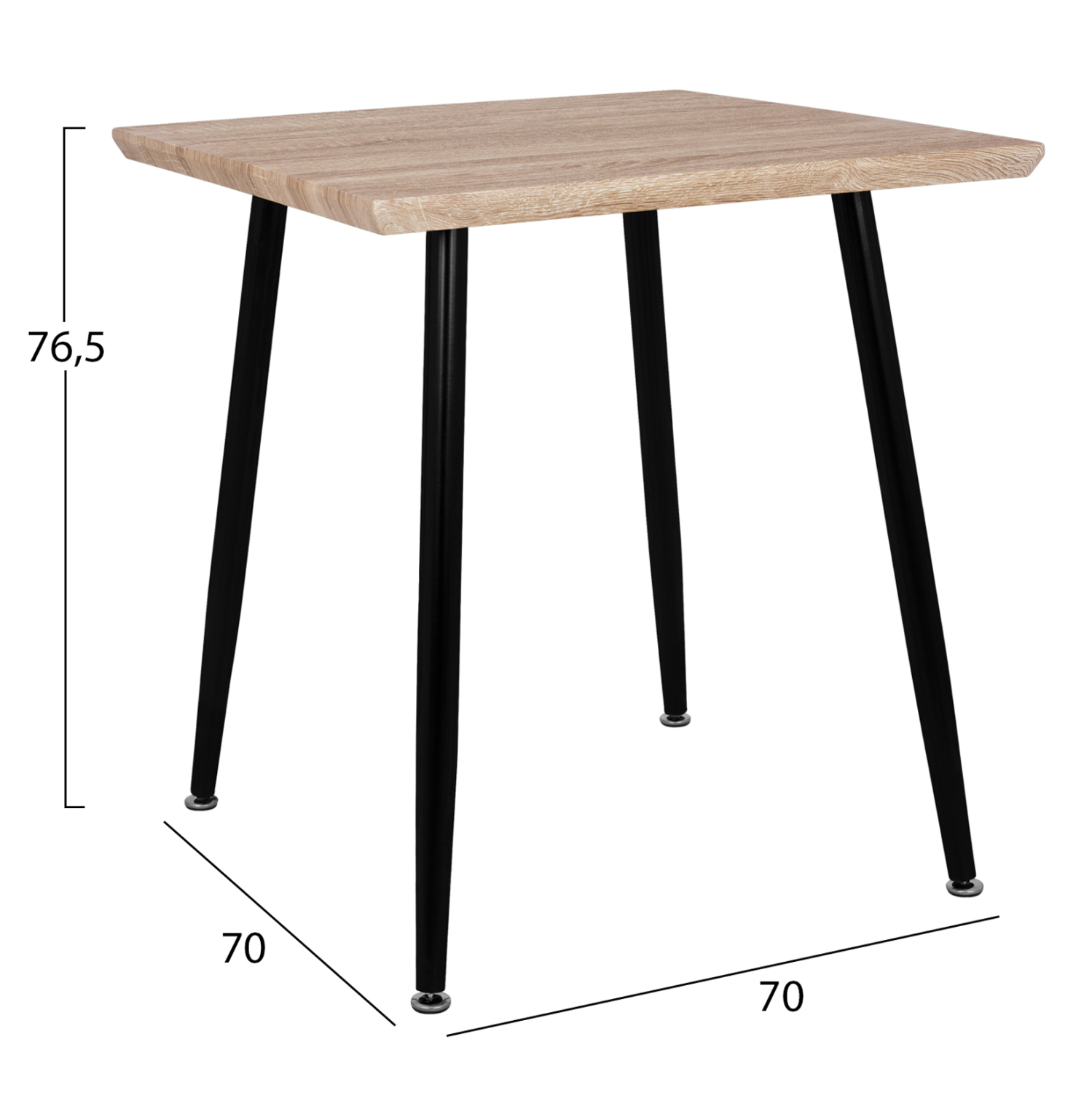 ΣΕΤ ΤΡΑΠΕΖΑΡΙΑΣ 3ΤΜΧ PALOMA HM21380.02 ΤΕΤΡΑΓΩΝΟ ΤΡΑΠΕΖΙ &amp; 2 ΚΑΡΕΚΛΕΣ ΣΕ ΜΑΥΡΟ 3