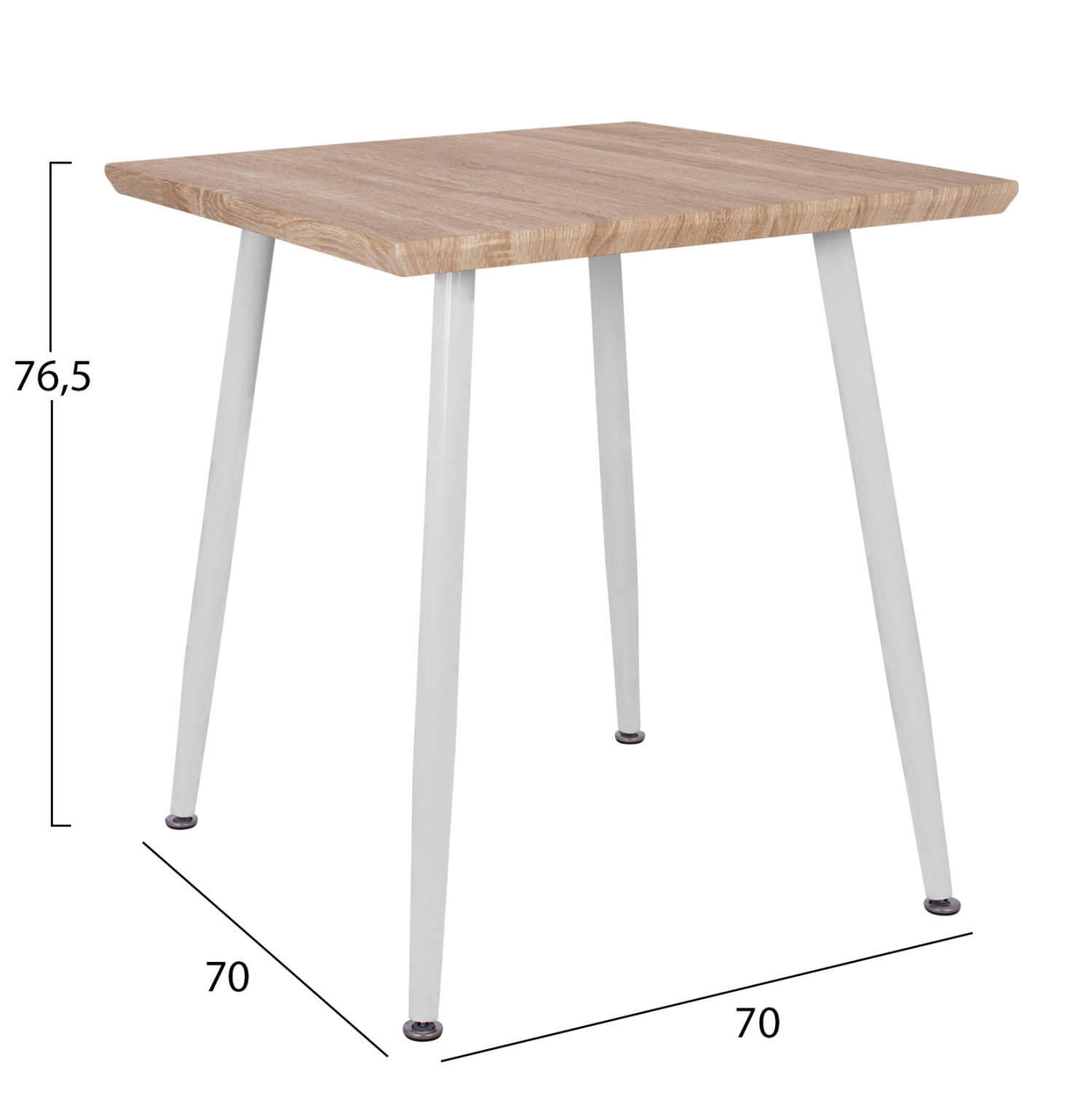 ΣΕΤ ΤΡΑΠΕΖΑΡΙΑΣ 3ΤΜΧ PALOMA HM21380.01 ΤΕΤΡΑΓΩΝΟ ΤΡΑΠΕΖΙ &amp; 2 ΚΑΡΕΚΛΕΣ ΣΕ ΛΕΥΚΟ 3