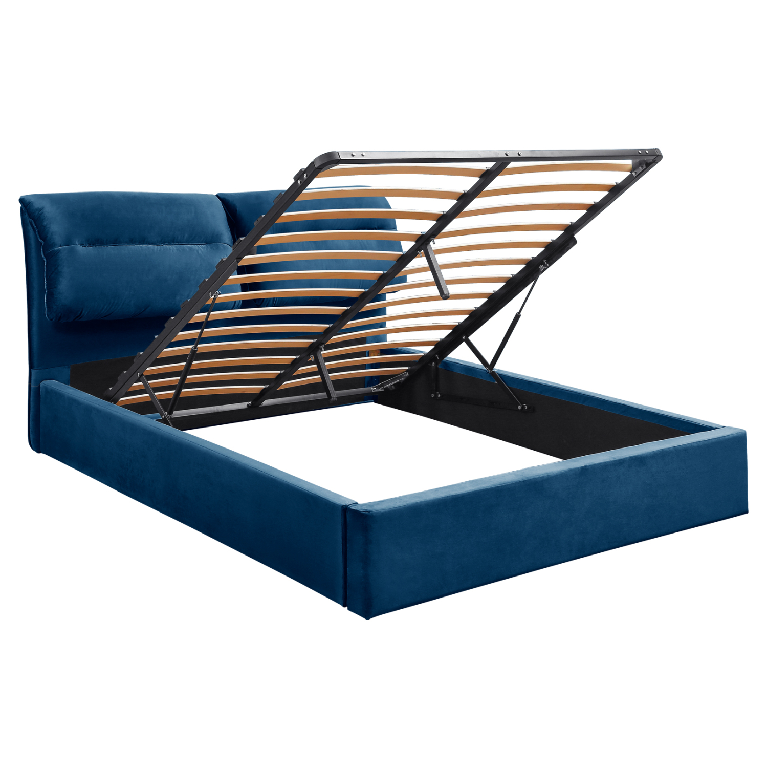 ΚΡΕΒΑΤΙ ΔΙΠΛΟ &amp; ΣΤΡΩΜΑ KENDRA HM10831.18 ΜΠΛΕ ΒΕΛΟΥΔΟ--ΑΠΟΘ.ΧΩΡΟΣ--160x200εκ 4