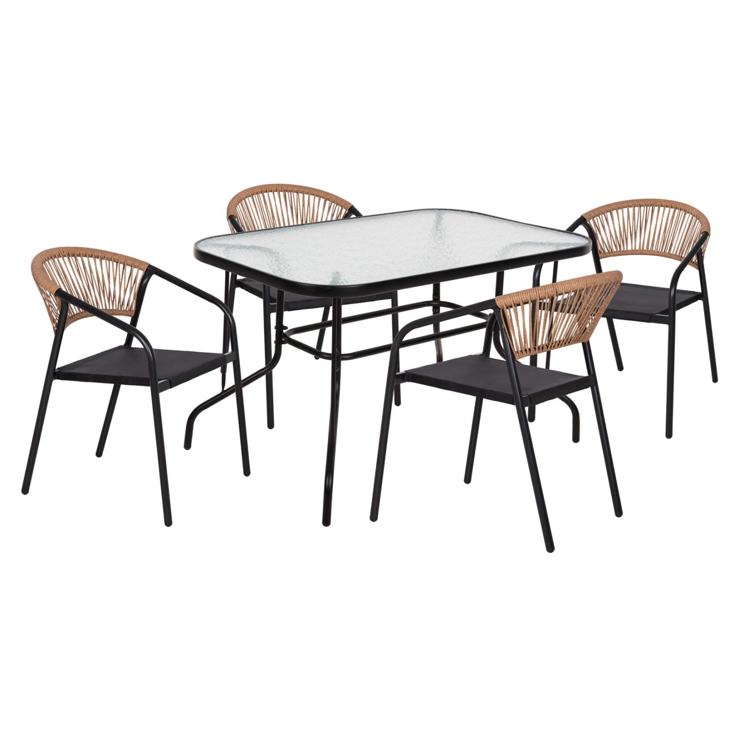 ΣΕΤ ΤΡΑΠΕΖΑΡΙΑΣ 5ΤΜΧ ADAM HM10727.03 ΚΑΡΕΚΛΕΣ ΜΕΤΑΛΛΙΚΕΣ &amp; ΤΡΑΠΕΖΙ 120x70εκ ΜΑΥΡΟ 1
