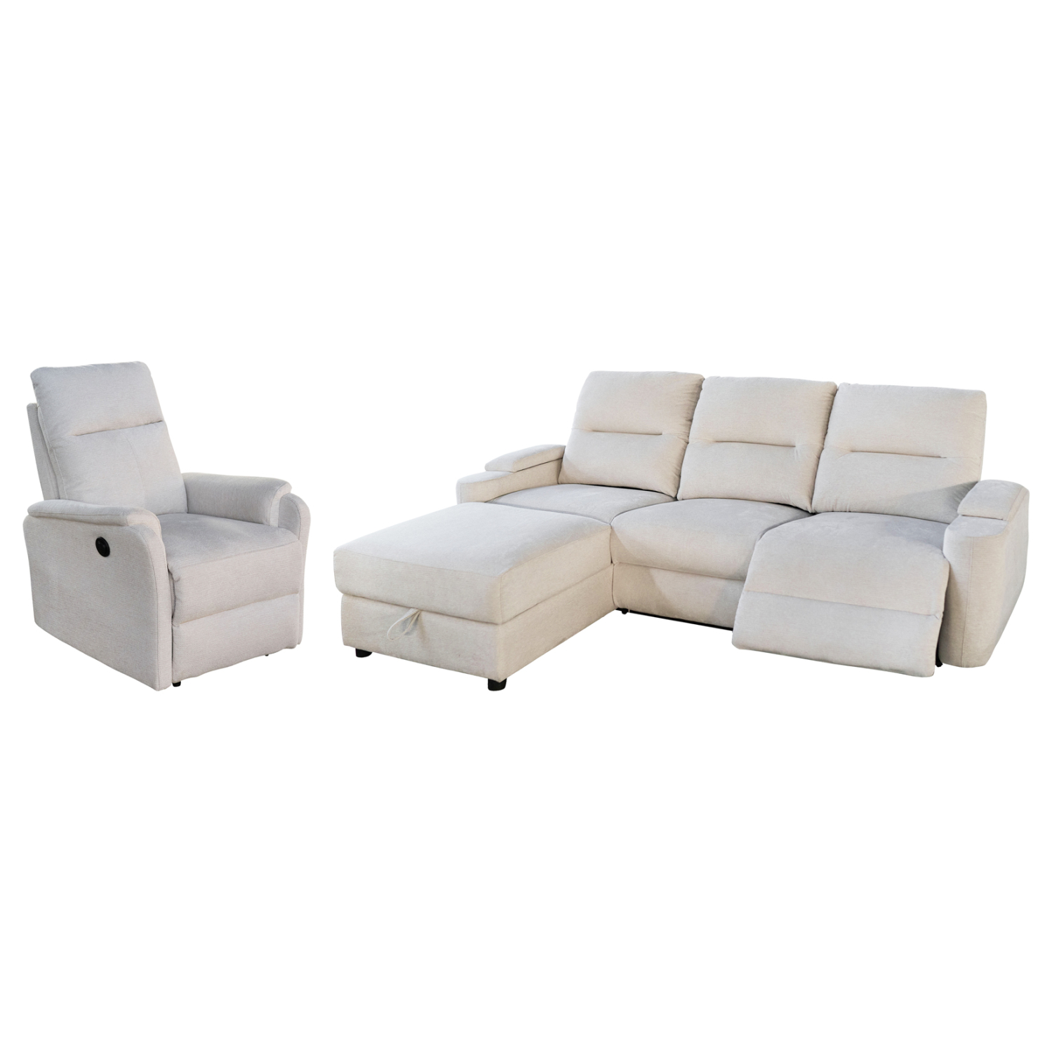 ΣΕΤ ΚΑΝΑΠΕΣ-ΠΟΛΥΘΡΟΝΑ RELAX SYNTHIA HM10735.01 ΜΠΕΖ ΥΦΑΣΜΑ-ΗΛΕΚΤΡΙΚΗ ΑΝΑΚΛΙΣΗ [L] 1