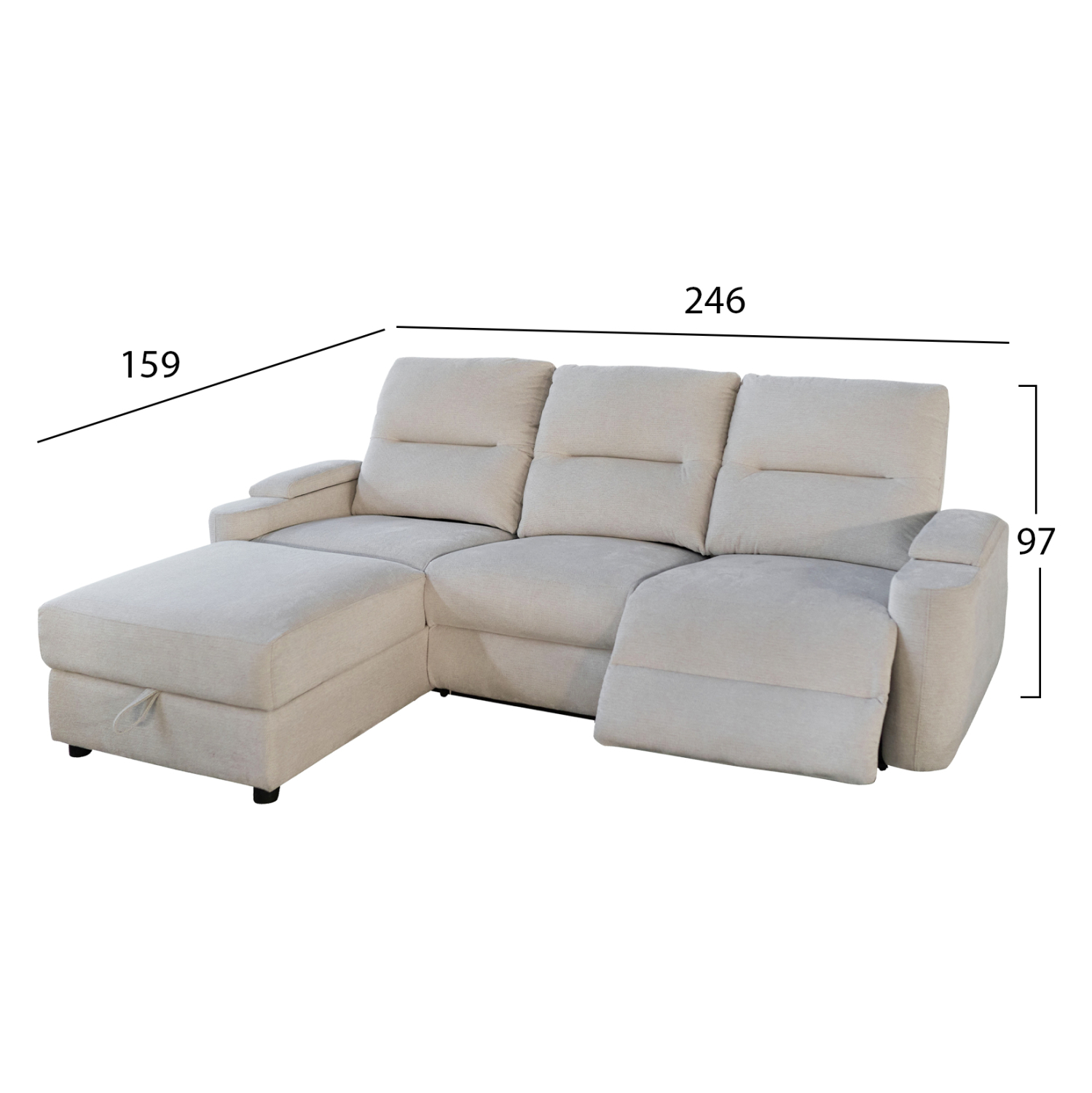 ΣΕΤ ΚΑΝΑΠΕΣ-ΠΟΛΥΘΡΟΝΑ RELAX SYNTHIA HM10735.01 ΜΠΕΖ ΥΦΑΣΜΑ-ΗΛΕΚΤΡΙΚΗ ΑΝΑΚΛΙΣΗ [L] 2