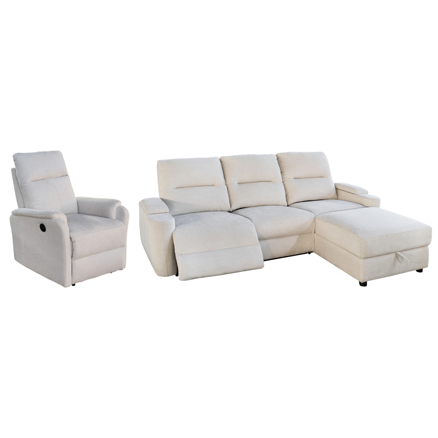 ΣΕΤ ΚΑΝΑΠΕΣ-ΠΟΛΥΘΡΟΝΑ RELAX SYNTHIA HM10736.01 ΜΠΕΖ ΥΦΑΣΜΑ-ΗΛ.ΑΝΑΚΛΙΣΗ [R] 1