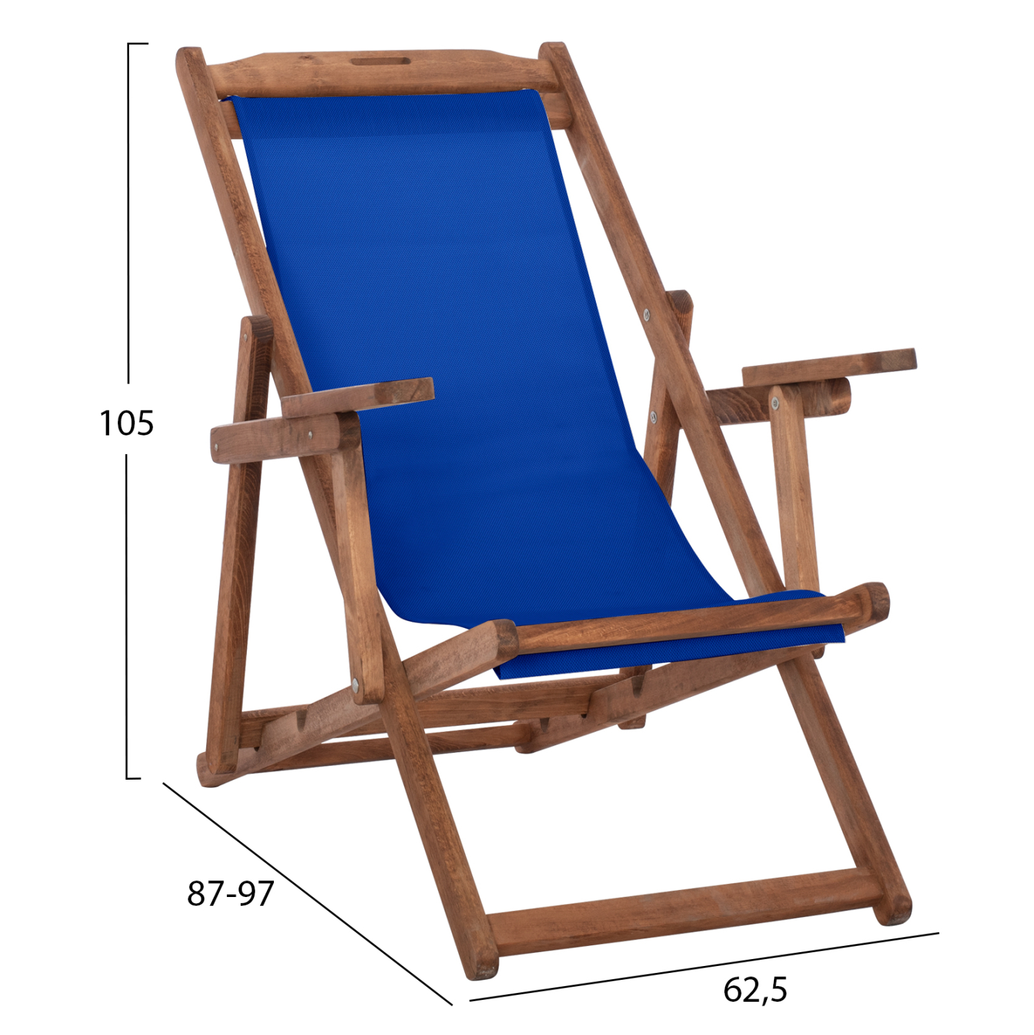 ΣΕΖΛΟΝΓΚ ΜΕ ΜΠΡΑΤΣΑ ΛΗΜΝΟΣ &amp; PVC ΜΠΛΕ HM11708.01T ΞΥΛΟ ΟΞΙΑΣ ΚΑΡΥΔΙ 62.5x97x105Υεκ 2