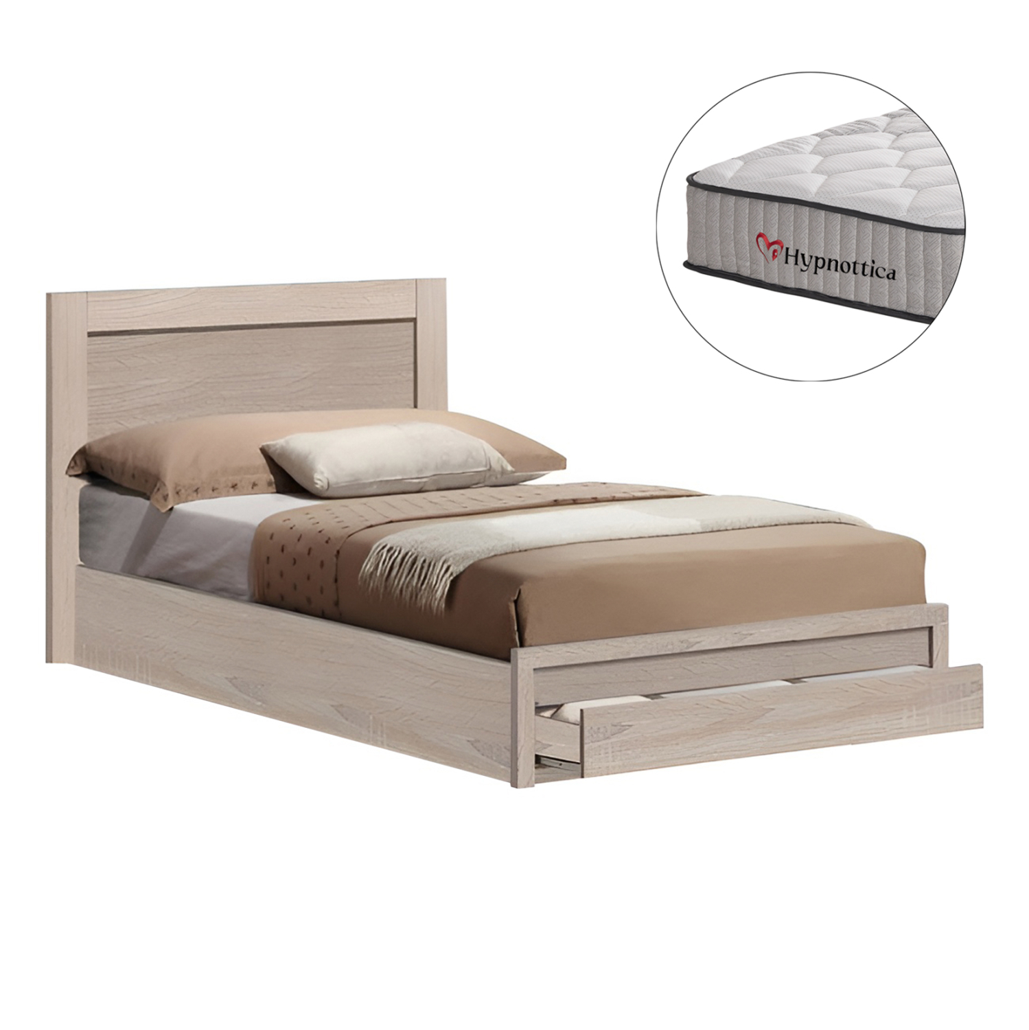 ΚΡΕΒΑΤΙ ΜΟΝΟ ΜΕ ΣΥΡΤΑΡΙ &amp; ΣΤΡΩΜΑ MELANY HM10756.03 ΜΕΛΑΜΙΝΗ SONAMA--ΓΙΑ 90x190εκ 1