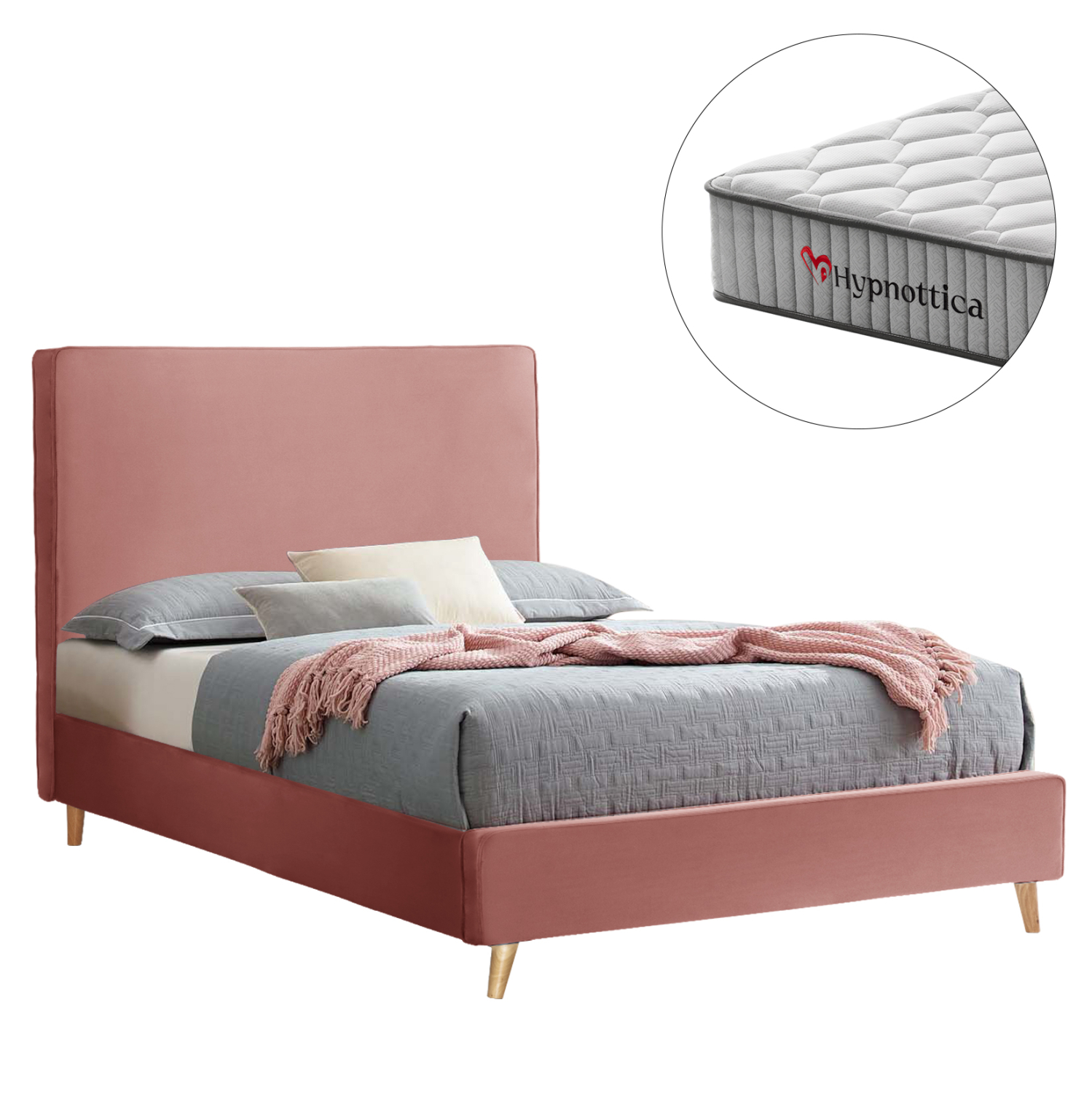 ΚΡΕΒΑΤΙ ΗΜΙΔΙΠΛΟ ΜΕ ΣΤΡΩΜΑ MAYLIN HM10758.02 ΒΕΛΟΥΔΟ ΣΑΠΙΟ ΜΗΛΟ--ΣΤΡΩΜΑ 120Χ200εκ 1