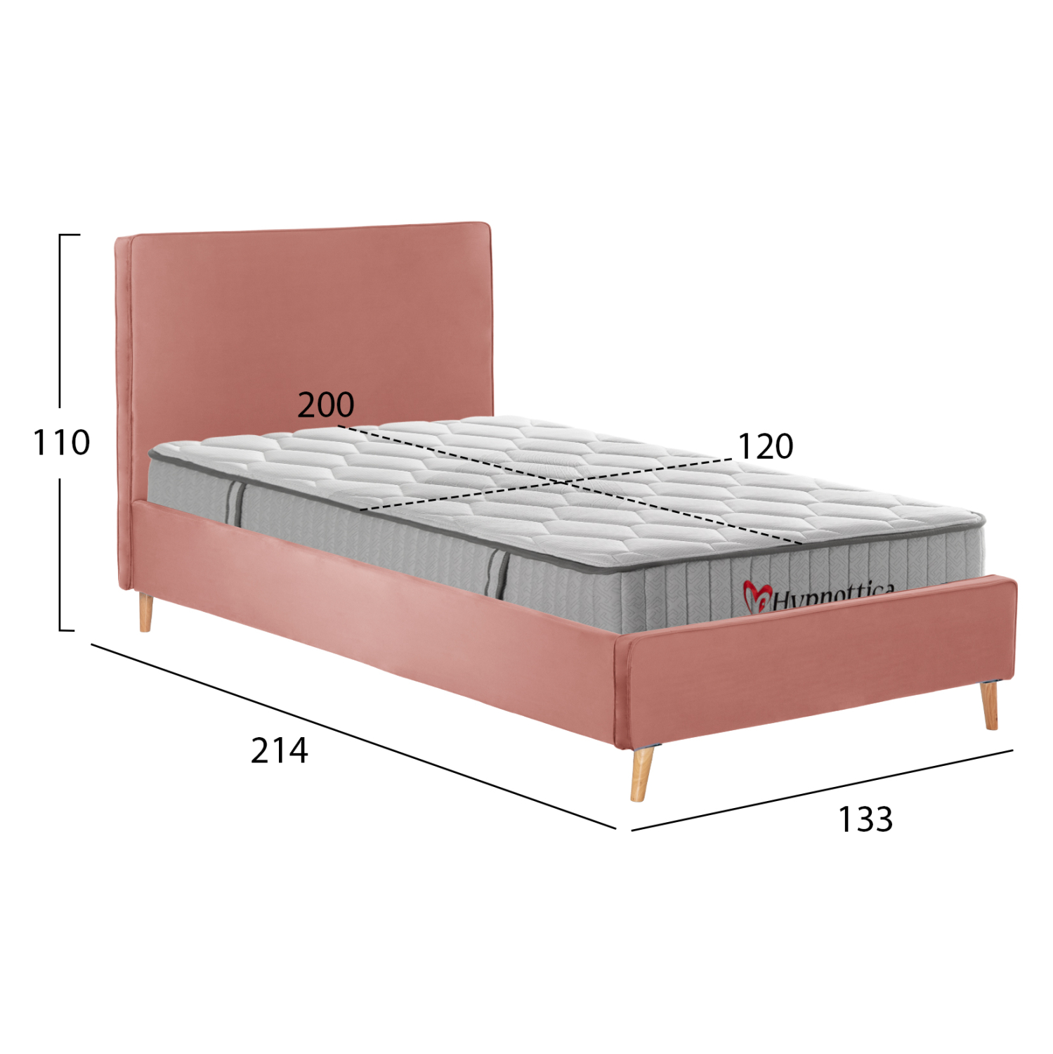 ΚΡΕΒΑΤΙ ΗΜΙΔΙΠΛΟ ΜΕ ΣΤΡΩΜΑ MAYLIN HM10758.02 ΒΕΛΟΥΔΟ ΣΑΠΙΟ ΜΗΛΟ--ΣΤΡΩΜΑ 120Χ200εκ 3