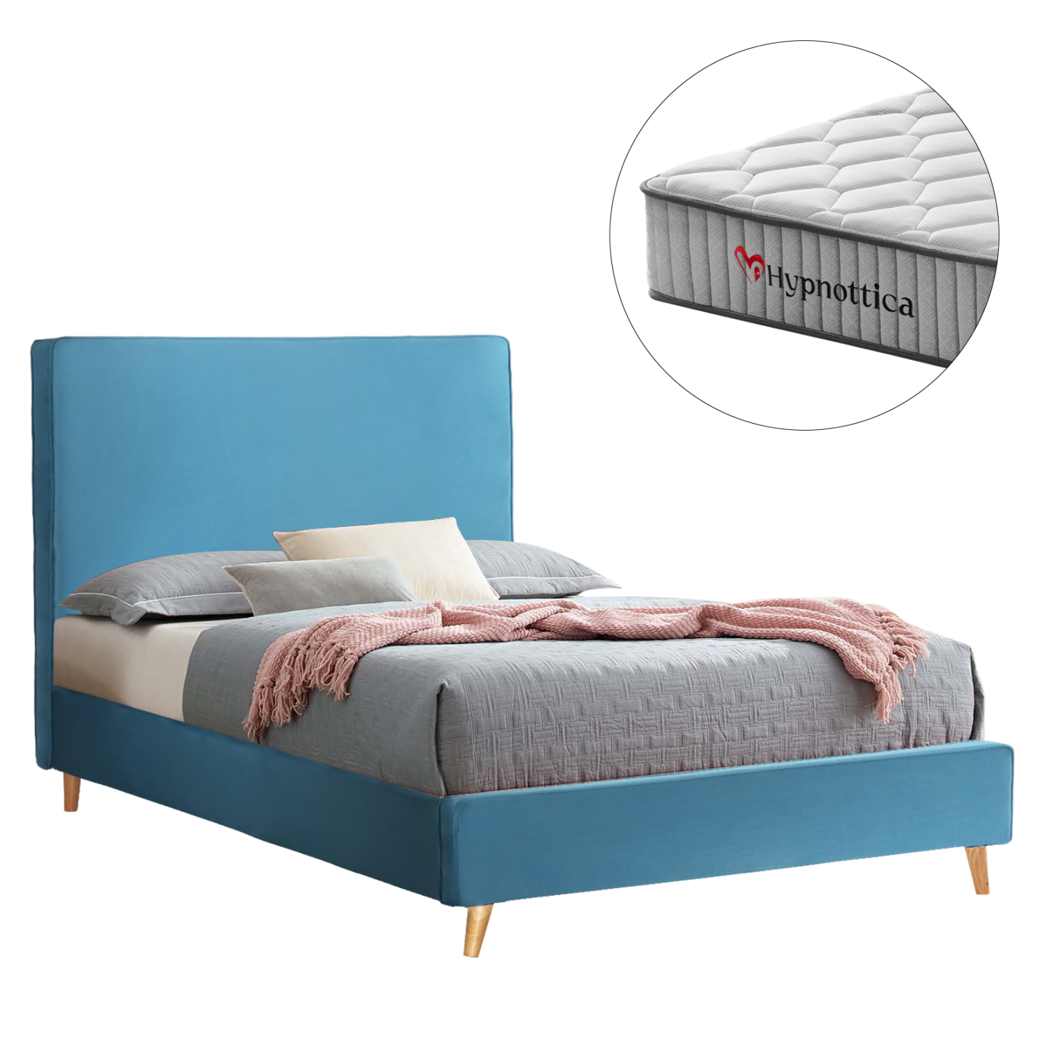 ΚΡΕΒΑΤΙ ΗΜΙΔΙΠΛΟ ΜΕ ΣΤΡΩΜΑ MAYLIN HM10758.08 ΒΕΛΟΥΔΟ ΤΙΡΚΟΥΑΖ--ΣΤΡΩΜΑ 120Χ200εκ 1