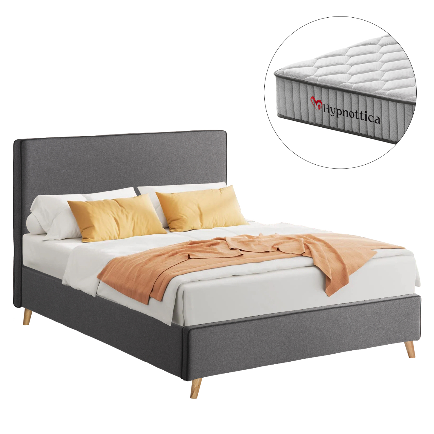 ΚΡΕΒΑΤΙ ΗΜΙΔΙΠΛΟ ΜΕ ΣΤΡΩΜΑ MAYLIN HM10758.10 ΓΚΡΙ ΥΦΑΣΜΑ--ΣΤΡΩΜΑ 120Χ200εκ 1