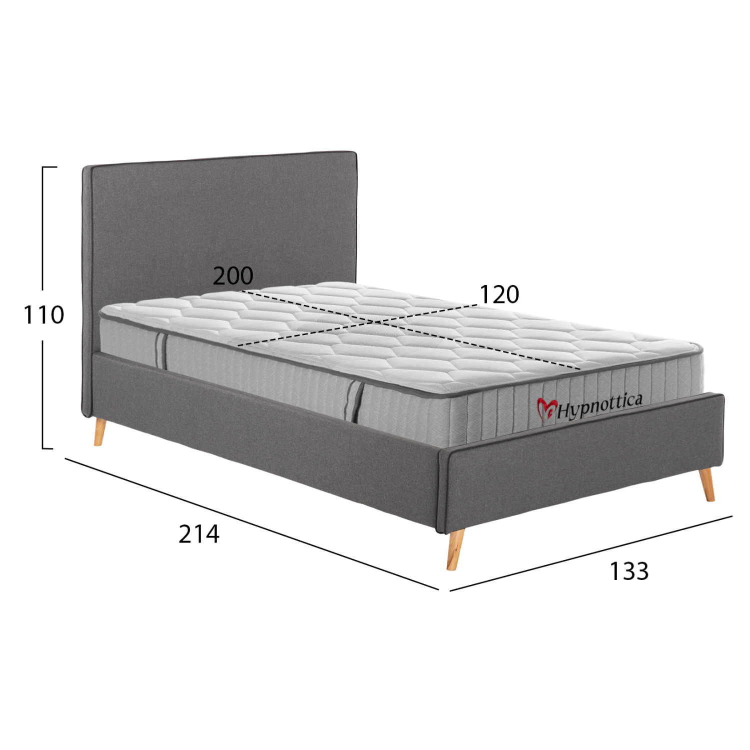 ΚΡΕΒΑΤΙ ΗΜΙΔΙΠΛΟ ΜΕ ΣΤΡΩΜΑ MAYLIN HM10758.10 ΓΚΡΙ ΥΦΑΣΜΑ--ΣΤΡΩΜΑ 120Χ200εκ 3