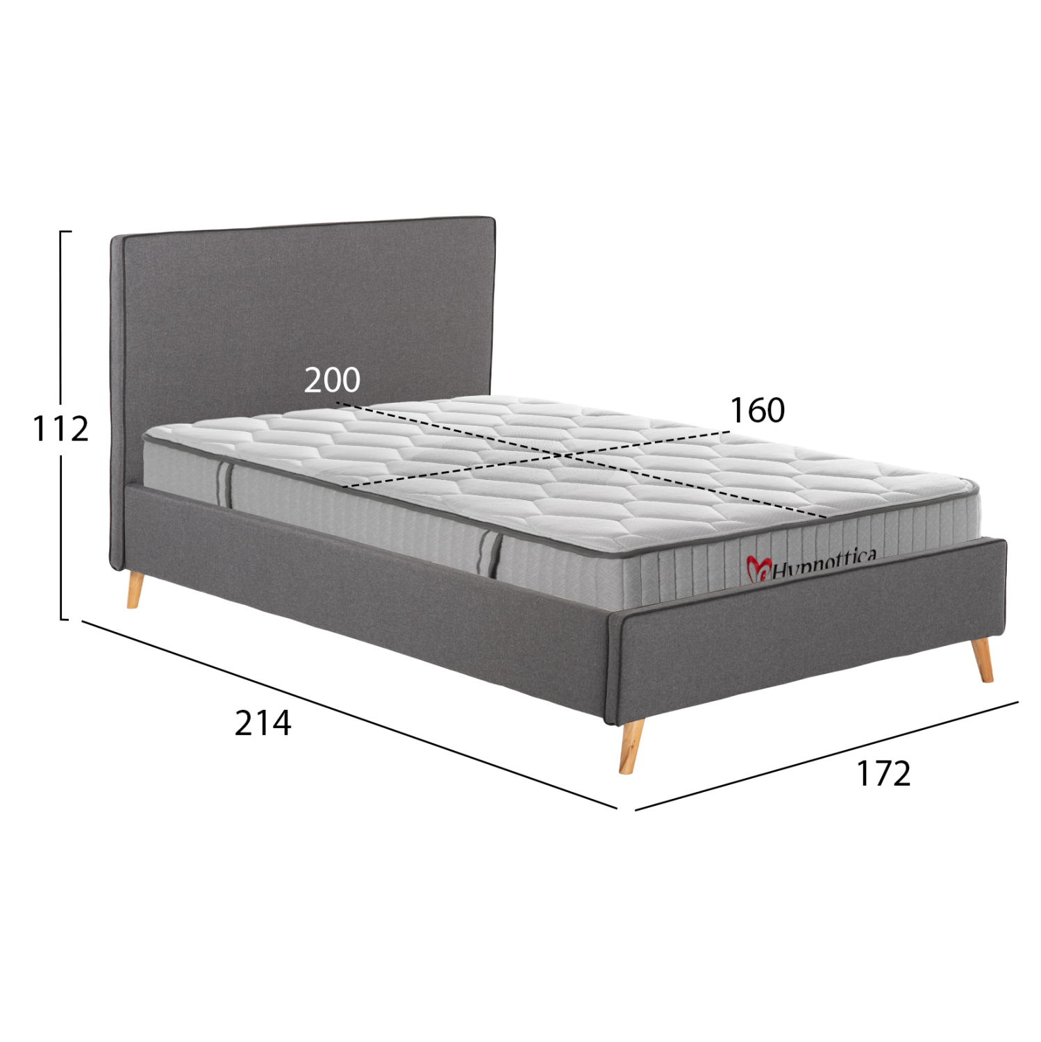 ΚΡΕΒΑΤΙ ΔΙΠΛΟ ΜΕ ΣΤΡΩΜΑ INDRA HM10769.01 ΓΚΡΙ ΥΦΑΣΜΑ--ΓΙΑ ΣΤΡΩΜΑ 160x200εκ 3
