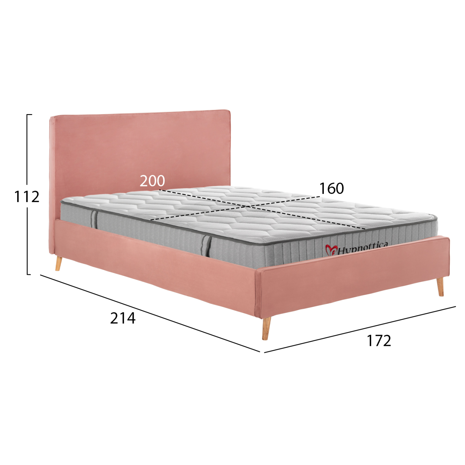 ΚΡΕΒΑΤΙ ΔΙΠΛΟ ΜΕ ΣΤΡΩΜΑ INDRA HM10769.03 ΒΕΛΟΥΔΟ ΣΑΠΙΟ ΜΗΛΟ--ΓΙΑ ΣΤΡΩΜΑ 160x200εκ 3