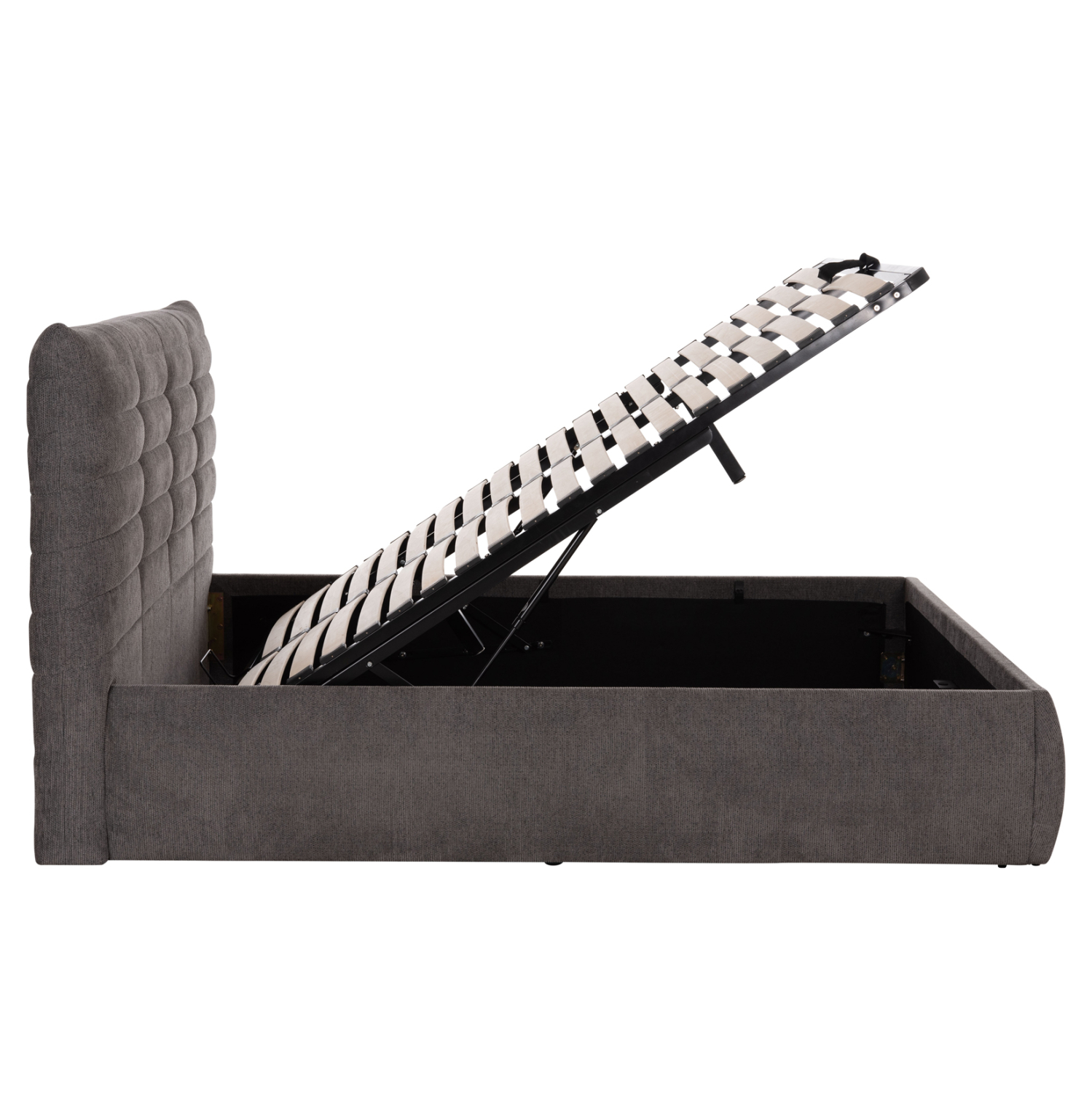 ΚΡΕΒΑΤΙ ΔΙΠΛΟ &amp; ΣΤΡΩΜΑ SANDRA HM10770 ΓΚΡΙ ΥΦΑΣΜΑ ΜΕ ΑΠΟΘ.ΧΩΡΟ--ΓΙΑ 160x200εκ 4