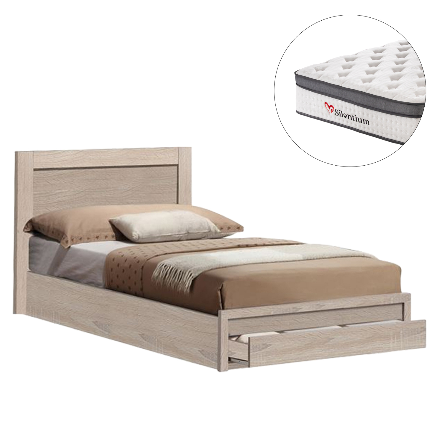 ΚΡΕΒΑΤΙ ΜΟΝΟ ΜΕ ΣΥΡΤΑΡΙ &amp; ΣΤΡΩΜΑ MELANY HM10745.02 ΜΕΛΑΜΙΝΗ SONAMA--ΓΙΑ 90x190εκ 1