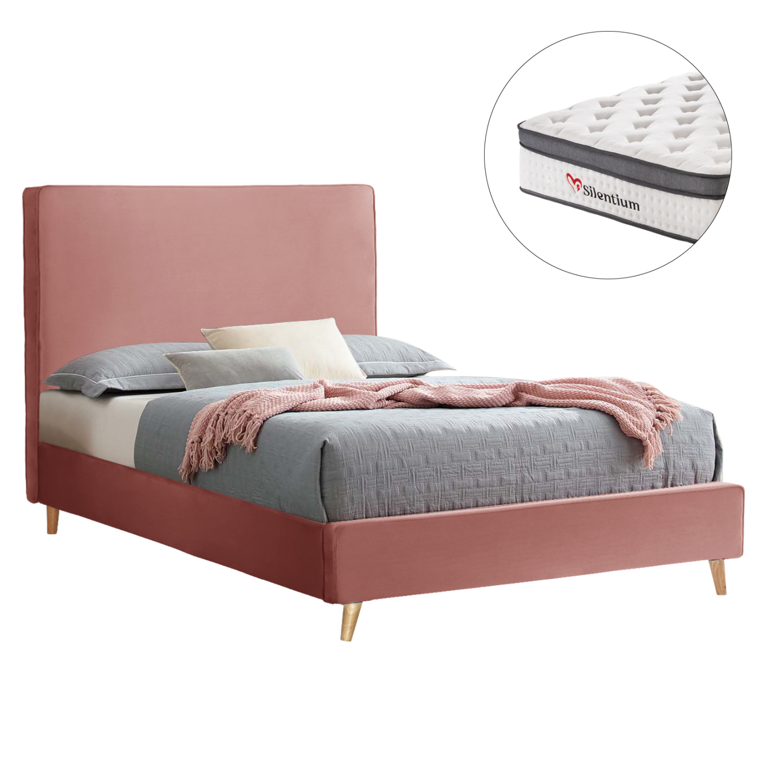 ΚΡΕΒΑΤΙ ΗΜΙΔΙΠΛΟ ΜΕ ΣΤΡΩΜΑ MAYLIN HM10802 ΒΕΛΟΥΔΟ ΣΑΠΙΟ ΜΗΛΟ--ΣΤΡΩΜΑ 120Χ200εκ 1