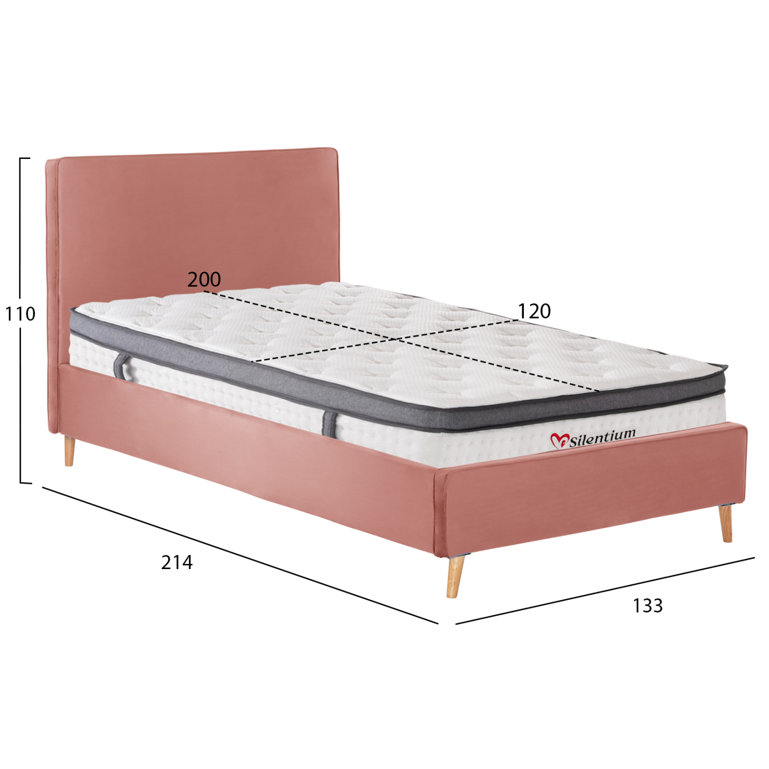 ΚΡΕΒΑΤΙ ΗΜΙΔΙΠΛΟ ΜΕ ΣΤΡΩΜΑ MAYLIN HM10802 ΒΕΛΟΥΔΟ ΣΑΠΙΟ ΜΗΛΟ--ΣΤΡΩΜΑ 120Χ200εκ 3