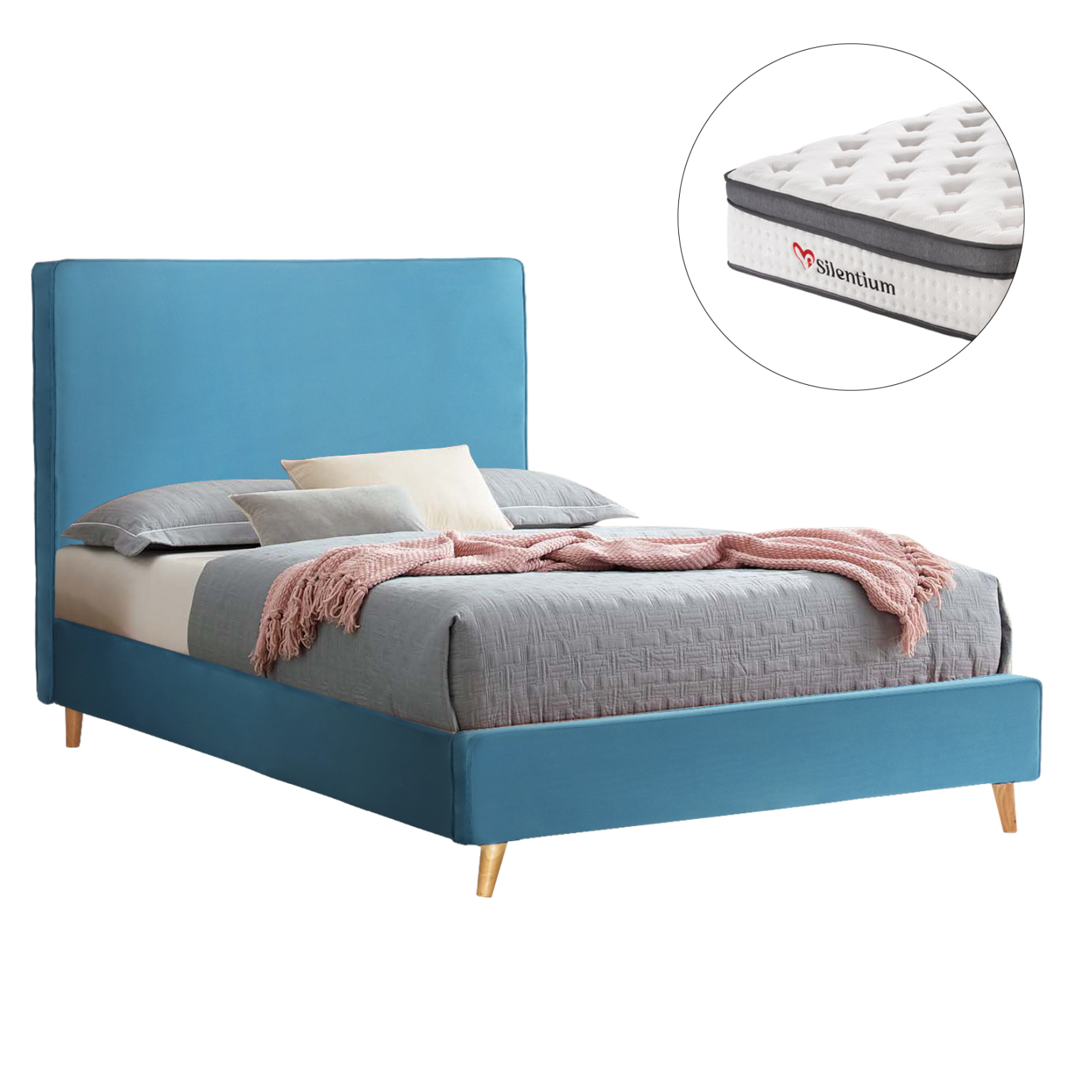 ΚΡΕΒΑΤΙ ΗΜΙΔΙΠΛΟ ΜΕ ΣΤΡΩΜΑ MAYLIN HM10802.01 ΒΕΛΟΥΔΟ ΤΙΡΚΟΥΑΖ--ΣΤΡΩΜΑ 120Χ200εκ 1
