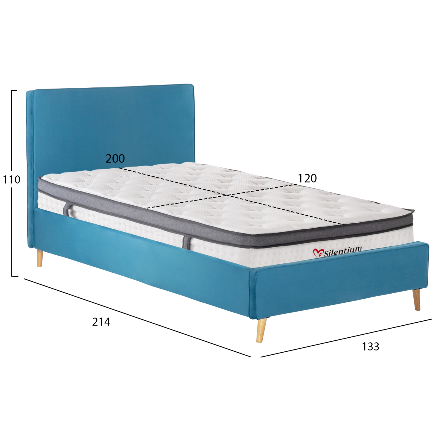 ΚΡΕΒΑΤΙ ΗΜΙΔΙΠΛΟ ΜΕ ΣΤΡΩΜΑ MAYLIN HM10802.01 ΒΕΛΟΥΔΟ ΤΙΡΚΟΥΑΖ--ΣΤΡΩΜΑ 120Χ200εκ 3