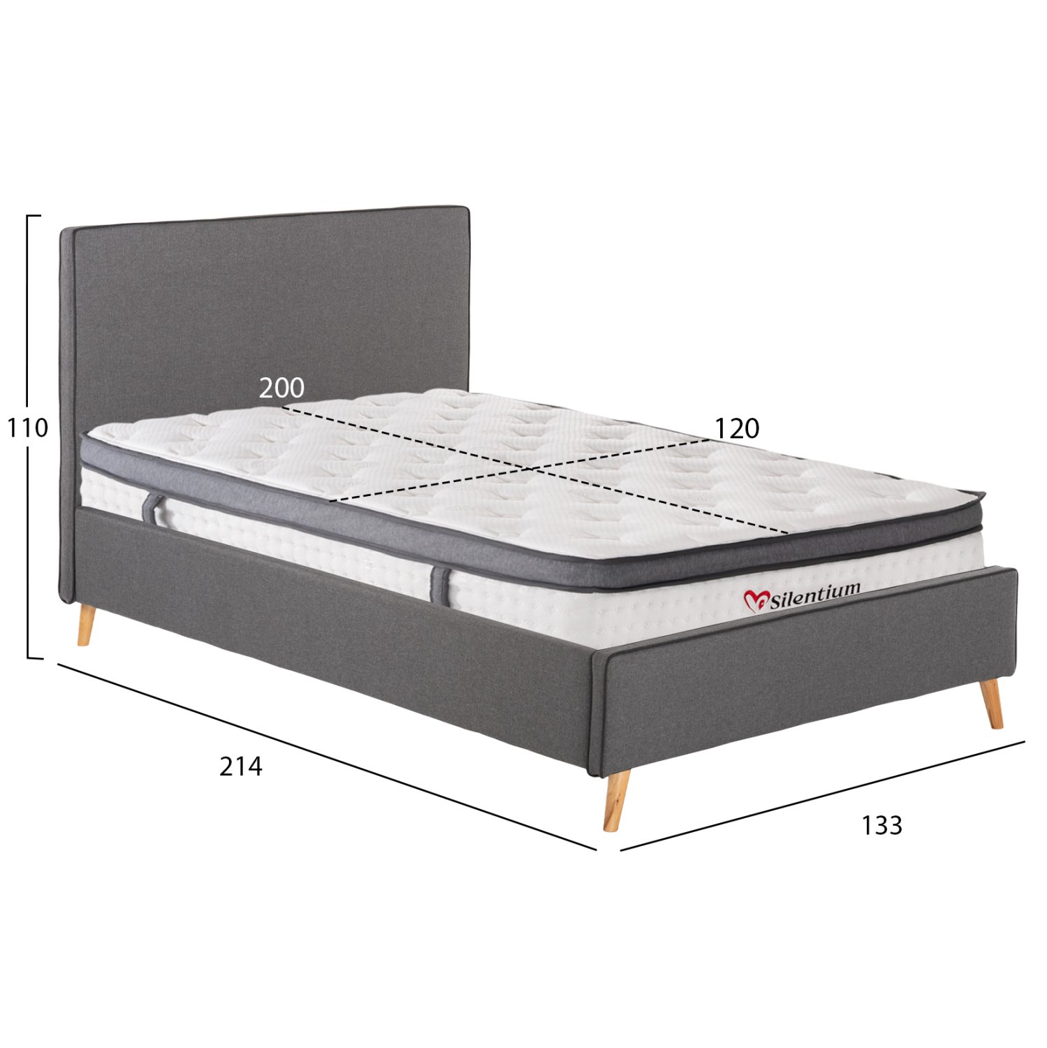ΚΡΕΒΑΤΙ ΗΜΙΔΙΠΛΟ ΜΕ ΣΤΡΩΜΑ MAYLIN HM10802.02 ΓΚΡΙ ΥΦΑΣΜΑ--ΣΤΡΩΜΑ 120Χ200εκ 3