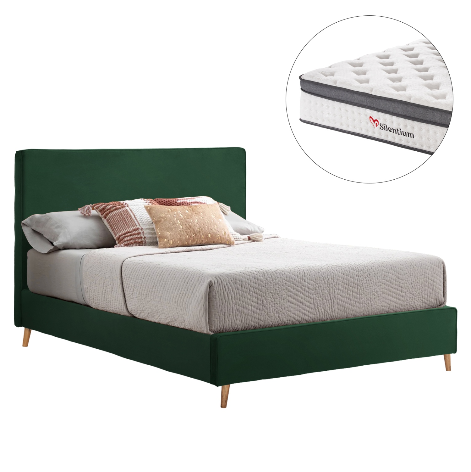 ΚΡΕΒΑΤΙ ΔΙΠΛΟ ΜΕ ΣΤΡΩΜΑ INDRA HM10810.13 ΚΥΠΑΡΙΣΣΙ ΒΕΛΟΥΔΟ--ΓΙΑ ΣΤΡΩΜΑ 160x200εκ 1
