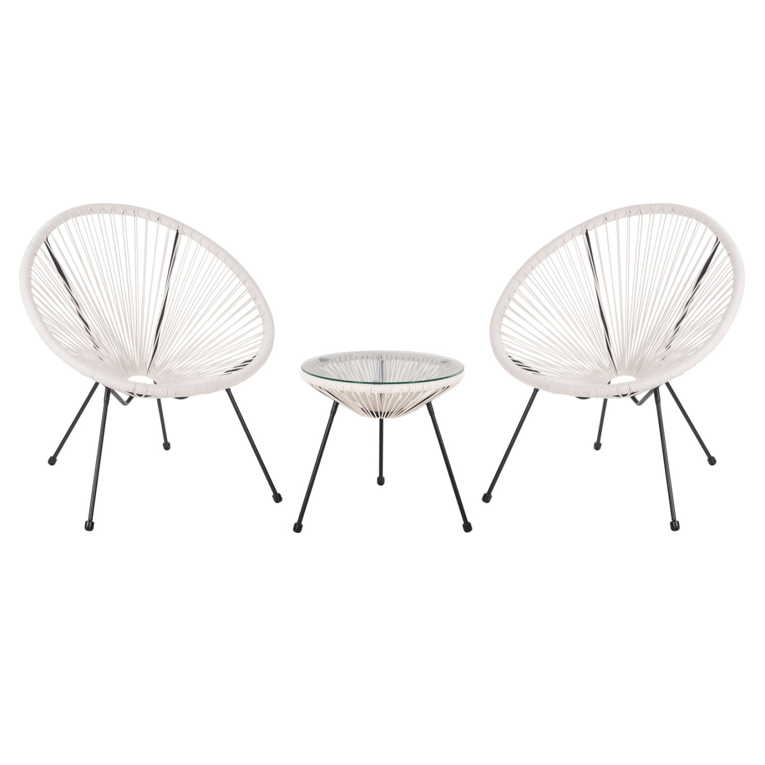 ΣΕΤ ΕΞΩΤΕΡΙΚΟΥ ΧΩΡΟΥ 3ΤΜΧ ACAPULCO HM11861.12 P.E.RATTAN ΛΕΥΚΟ-ΜΕΤΑΛΛΟ ΣΕ ΜΑΥΡΟ 1