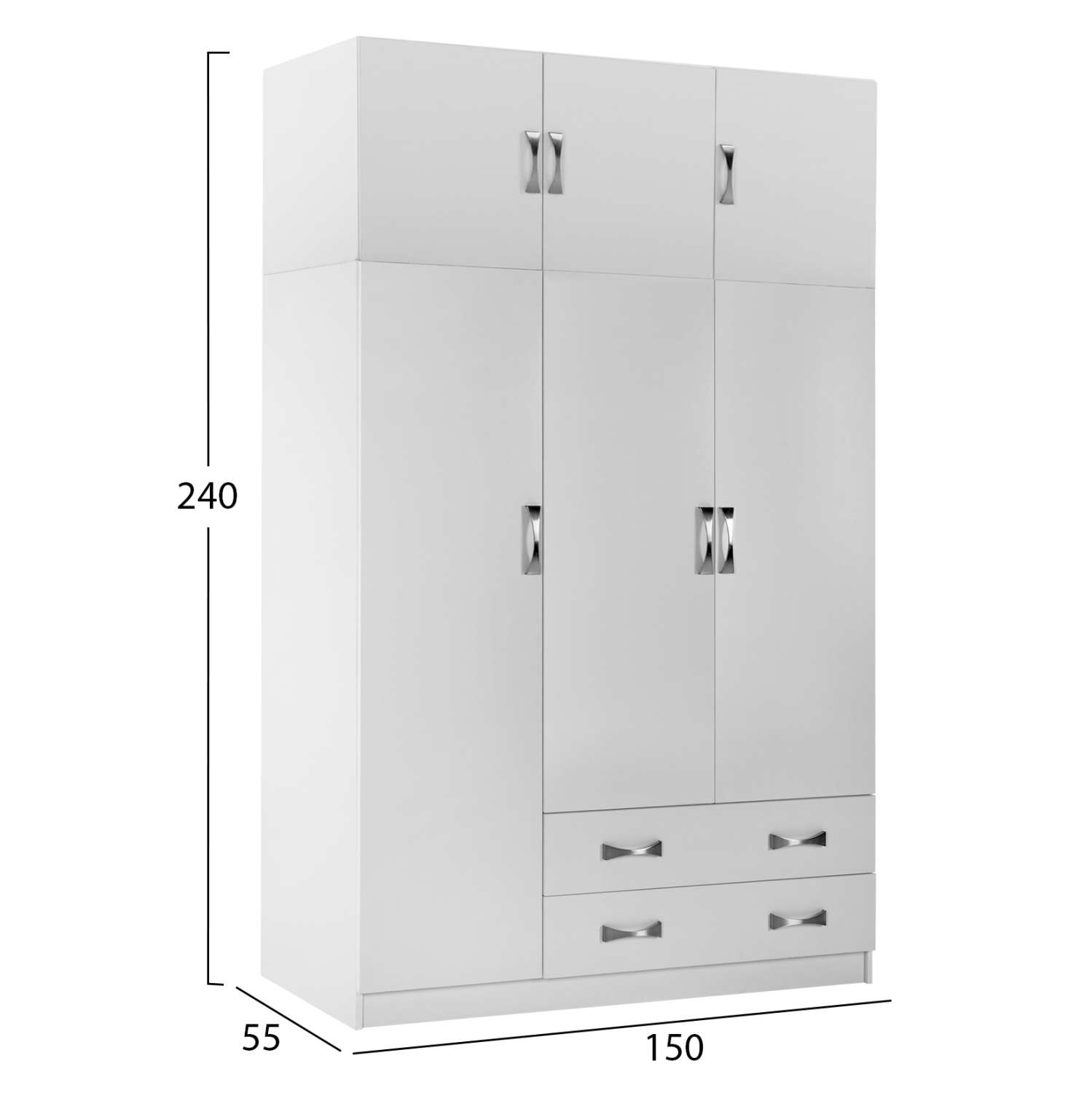 ΝΤΟΥΛΑΠΑ 3ΦΥΛΛΗ ΜΕ ΠΑΤΑΡΙ CARLY HM10891.05 ΜΕΛΑΜΙΝΗ ΣΕ ΛΕΥΚΟ 150X55Χ240Υεκ. 2
