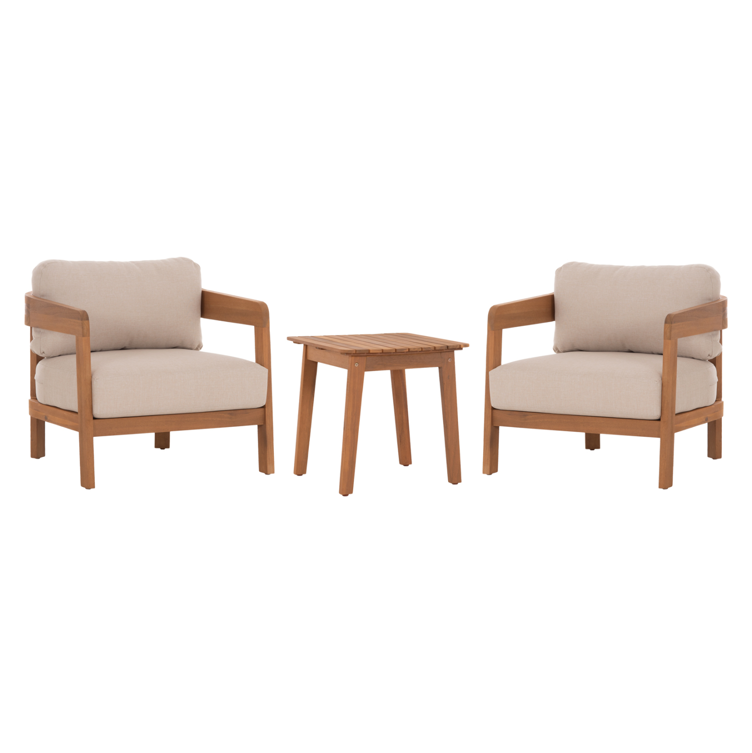 LOUNGE ΣΕΤ SOLARA HM10892 ΤΡΑΠΕΖΑΚΙ &amp; 2 ΠΟΛΥΘΡΟΝΕΣ--ΞΥΛΟ ΑΚΑΚΙΑΣ--ΕΚΡΟΥ ΜΑΞΙΛΑΡΙΑ 1