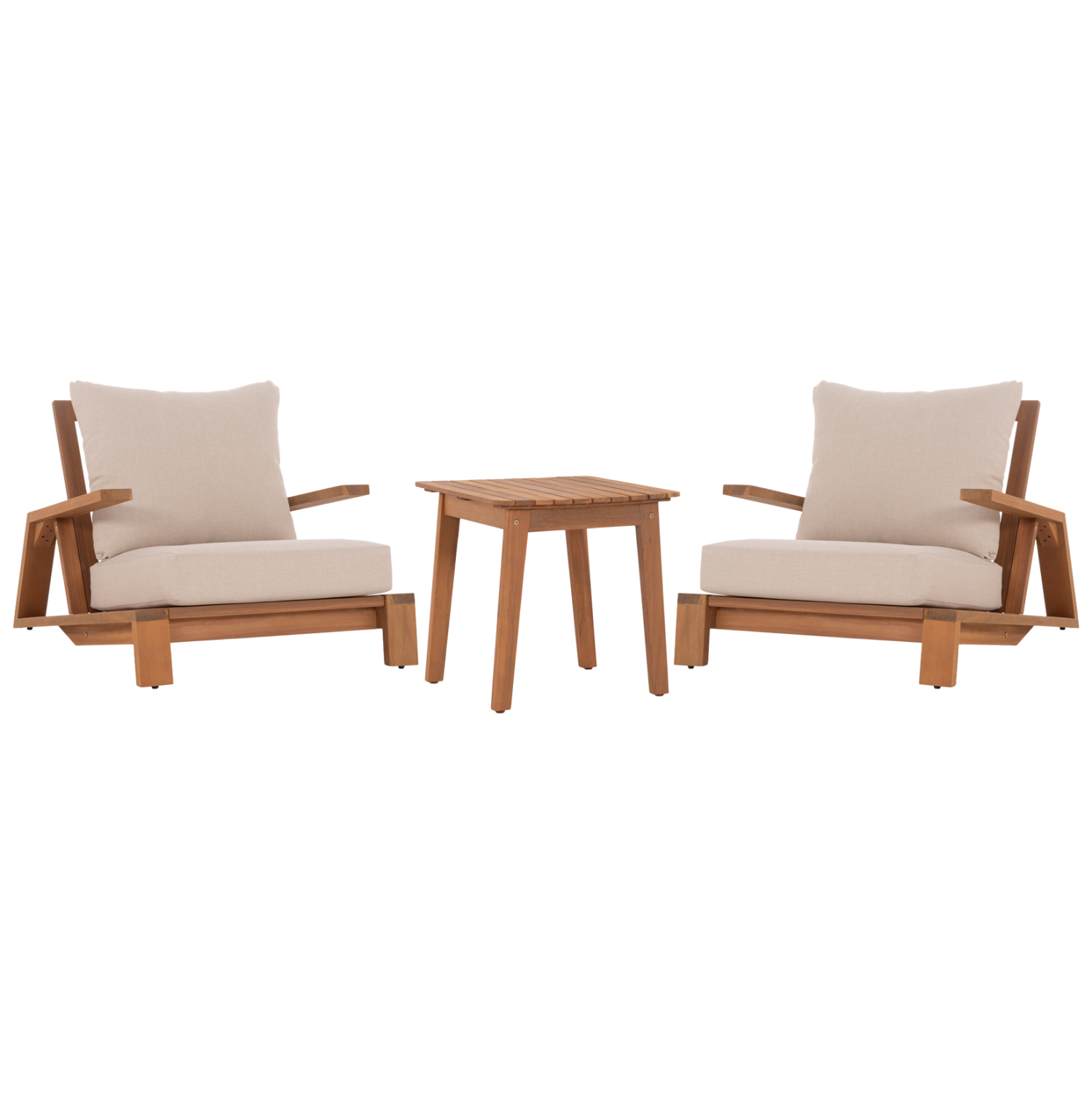 LOUNGE ΣΕΤ MIREX HM10893 ΤΡΑΠΕΖΑΚΙ &amp; 2 ΠΟΛΥΘΡΟΝΕΣ--ΞΥΛΟ ΑΚΑΚΙΑΣ--ΕΚΡΟΥ ΜΑΞΙΛΑΡΙΑ 1