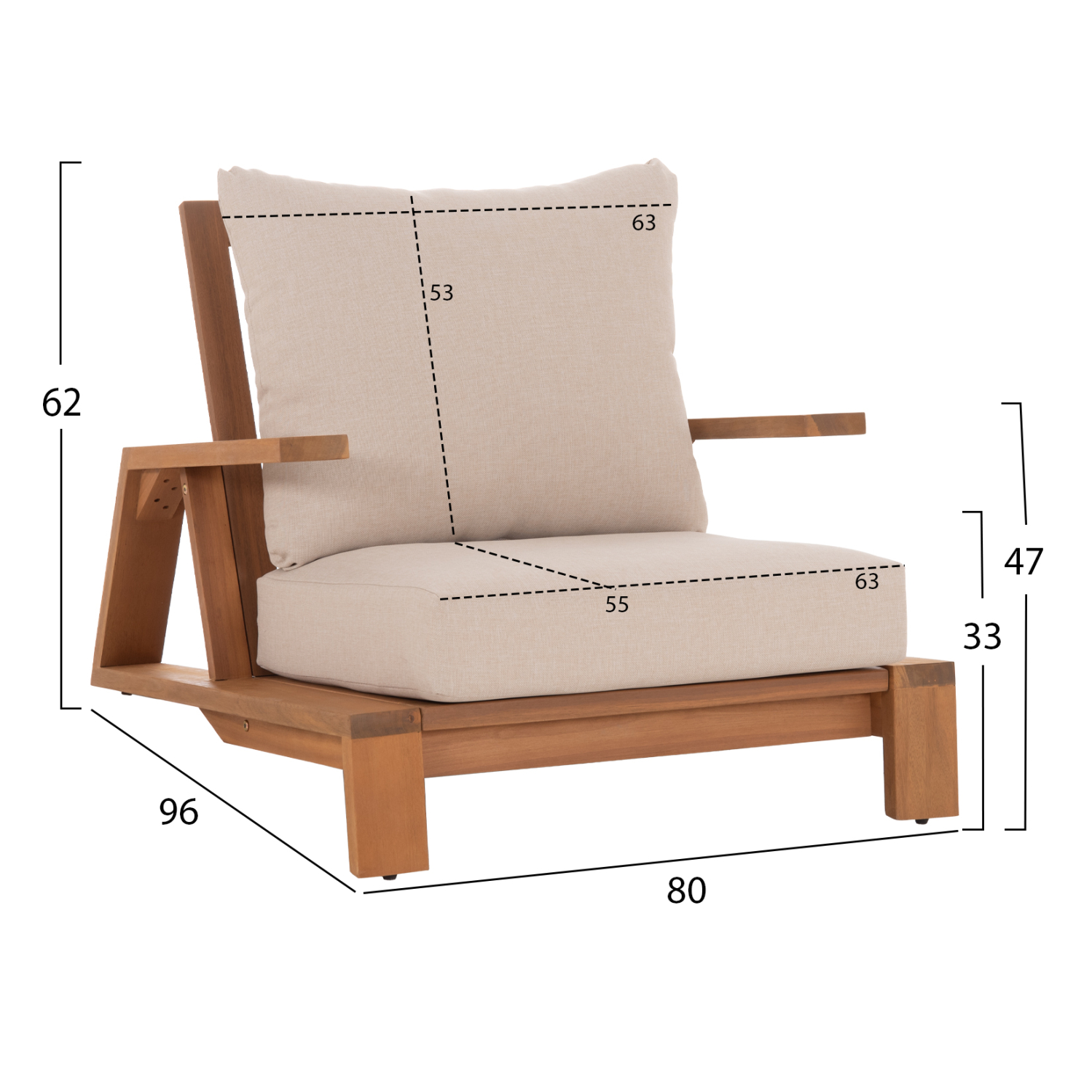 LOUNGE ΣΕΤ MIREX HM10893 ΤΡΑΠΕΖΑΚΙ &amp; 2 ΠΟΛΥΘΡΟΝΕΣ--ΞΥΛΟ ΑΚΑΚΙΑΣ--ΕΚΡΟΥ ΜΑΞΙΛΑΡΙΑ 2