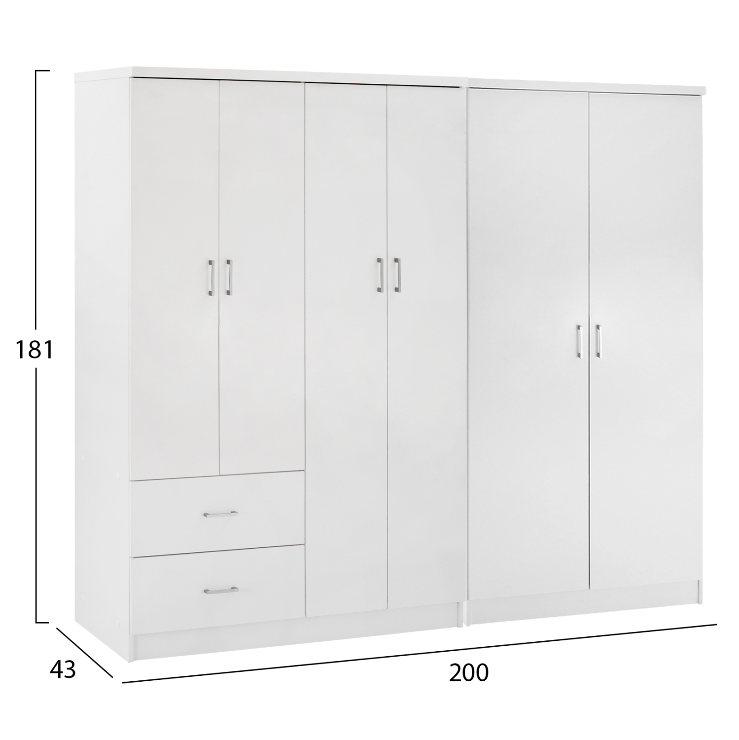 ΝΤΟΥΛΑΠΑ 6ΦΥΛΛΗ BLAKELY HM21235.05 ΜΕΛΑΜΙΝΗ ΧΡΩΜΑ ΛΕΥΚΟ 201x43x181Υεκ 2