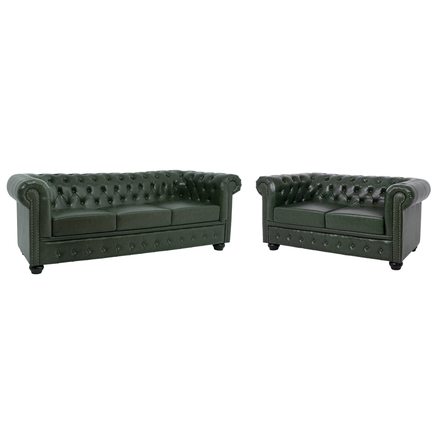 ΣΕΤ ΚΑΝΑΠΕΣ 2ΘΕΣΙΟΣ &amp; 3ΘΕΣΙΟΣ HM10911.08 PU ΔΕΡΜΑ Τ.CHESTERFIELD ΚΥΠΑΡΙΣΣΙ 1