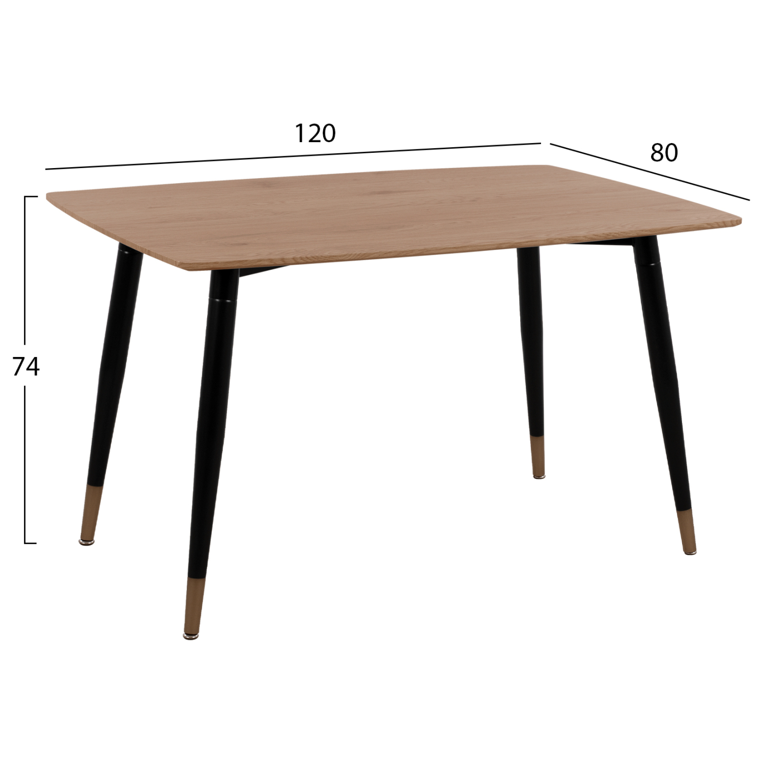 ΣΕΤ ΤΡΑΠΕΖΑΡΙΑΣ 5ΤΜΧ GAFF HM10847.02 MDF TOP ΦΥΣΙΚΟ--ΥΦΑΣΜΑ ΜΠΕΖ &amp; ΜΕΤΑΛΛΟ ΜΑΥΡΟ 2