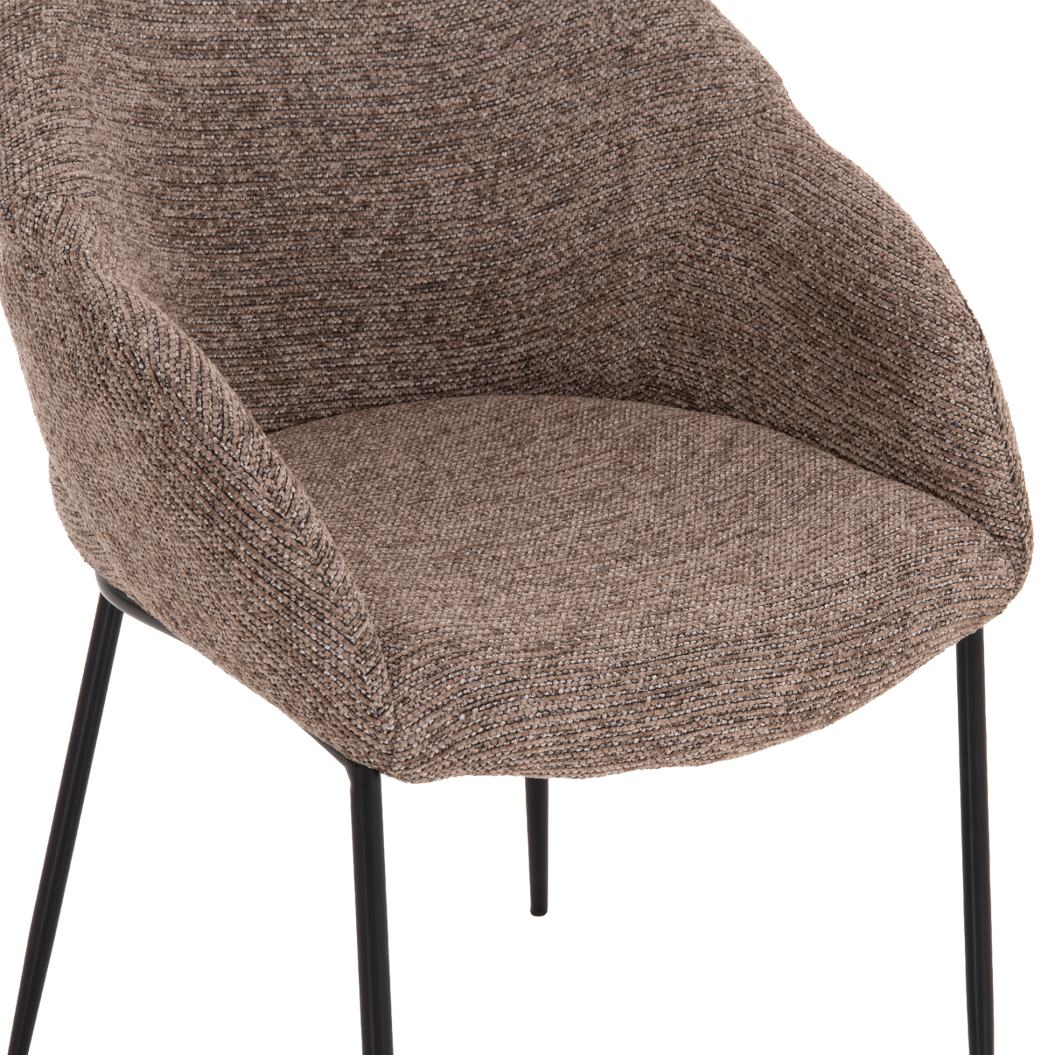 ΣΕΤ ΤΡΑΠΕΖΑΡΙΑΣ 7ΤΜΧ DRENNY HM10936.03 MDF TOP ΚΑΡΥΔΙ--ΥΦΑΣΜΑ TAUPE &amp; ΜΕΤΑΛΛΟ ΜΑΥΡΟ 4
