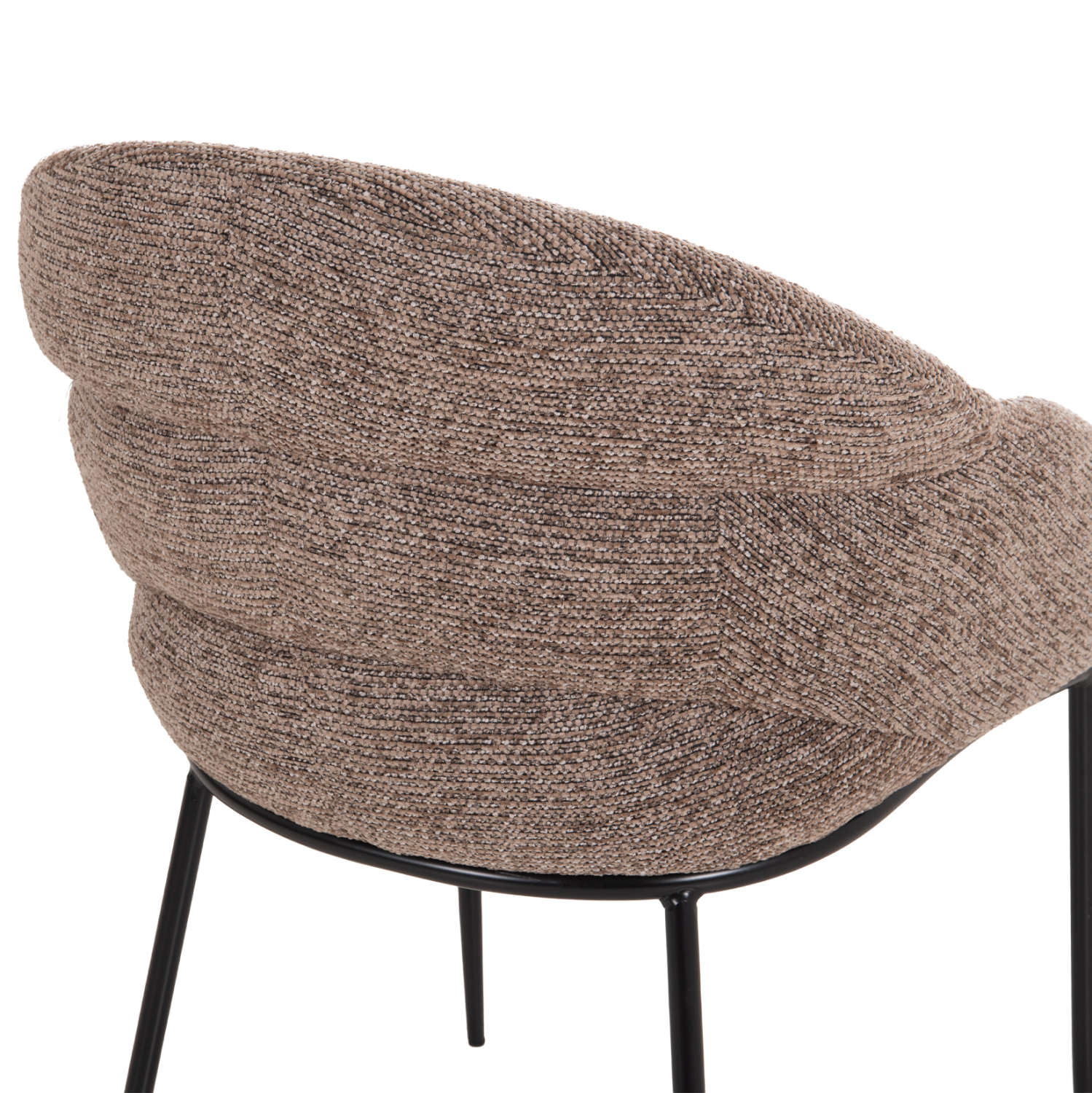 ΣΕΤ ΤΡΑΠΕΖΑΡΙΑΣ 7ΤΜΧ DRENNY HM10936.03 MDF TOP ΚΑΡΥΔΙ--ΥΦΑΣΜΑ TAUPE &amp; ΜΕΤΑΛΛΟ ΜΑΥΡΟ 5