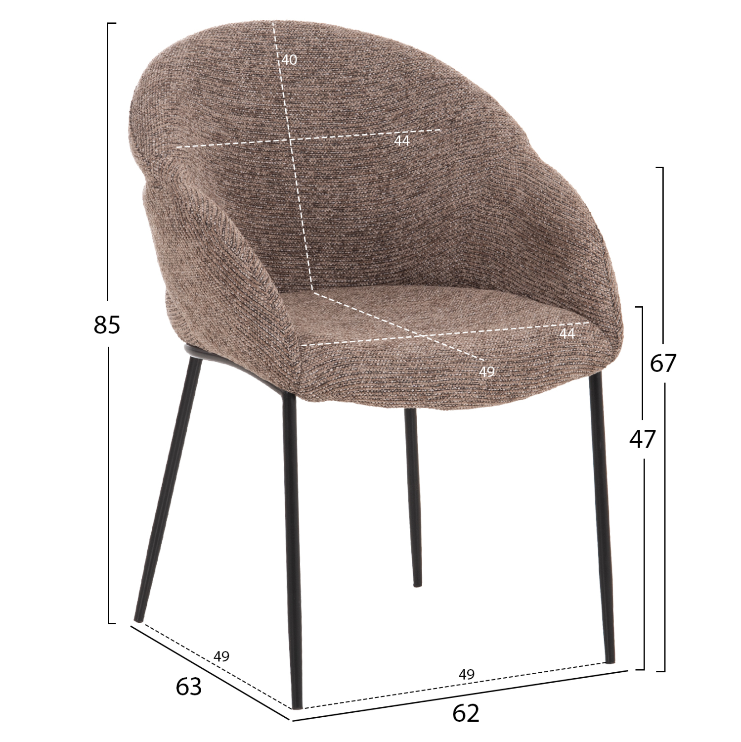 ΣΕΤ ΤΡΑΠΕΖΑΡΙΑΣ 5ΤΜΧ DRENNY HM10952.03 ΚΕΡΑΜΙΚΟ TOP--ΥΦΑΣΜΑ TAUPE &amp; ΜΕΤΑΛ.ΠΟΔΙΑ 3