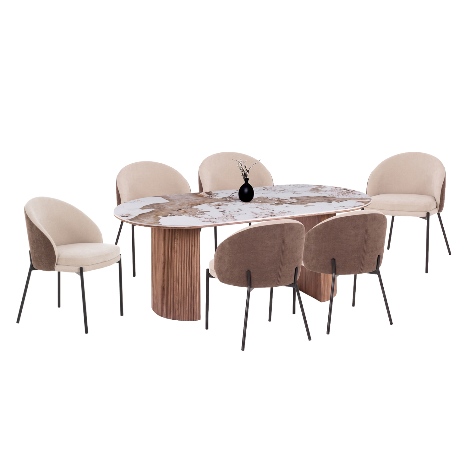 ΣΕΤ ΤΡΑΠΕΖΑΡΙΑΣ 7ΤΜΧ DETTON HM12100.02 ΚΕΡΑΜΙΚΟ TOP PANDORA--ΥΦΑΣΜΑ ΜΠΕΖ/ΚΑΦΕ 1