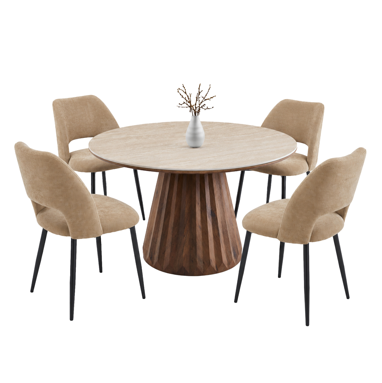 ΣΕΤ ΤΡΑΠΕΖΑΡΙΑΣ 5ΤΜΧ WALDEN HM12104.03 ΚΕΡΑΜΙΚΟ TOP ΤΡΑΒΕΡΤΙΝΑ--ΥΦΑΣΜΑ TAUPE 1