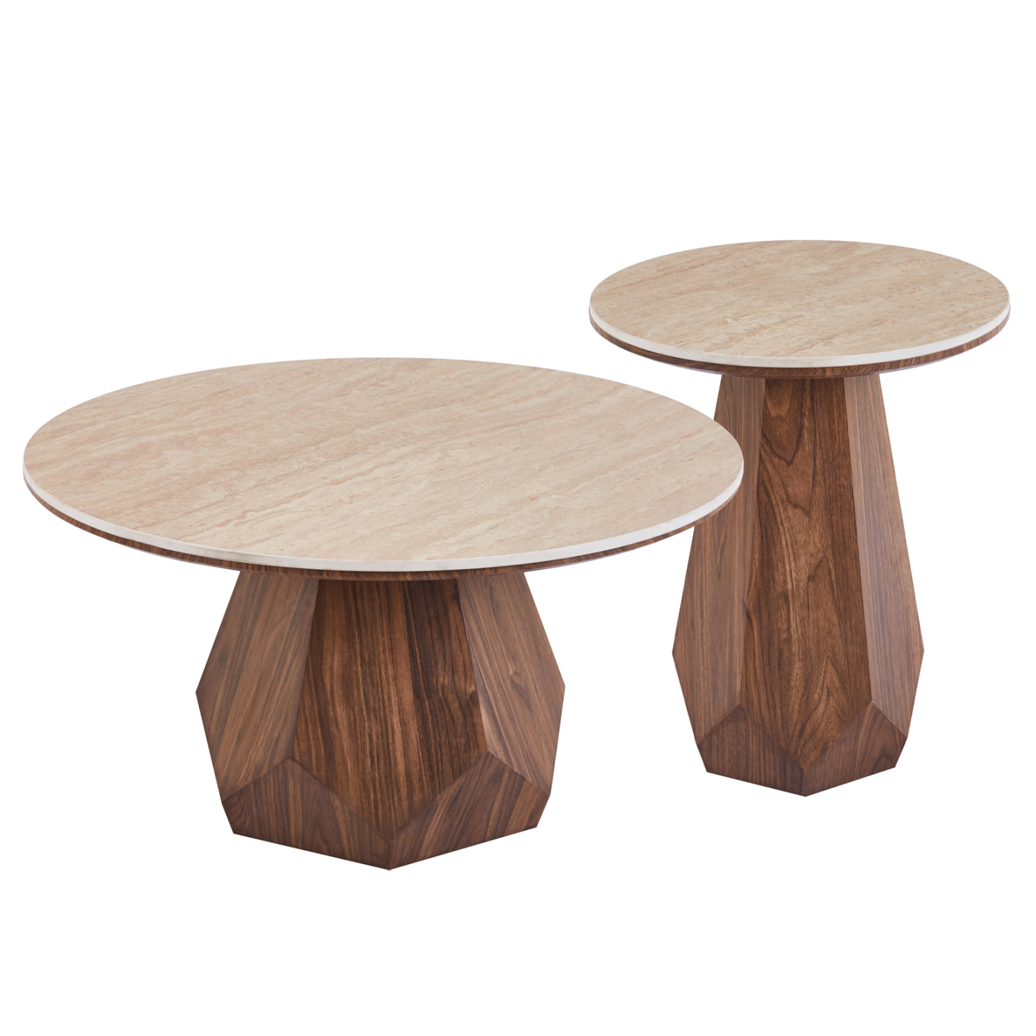 ΤΡΑΠΕΖΙΑ ΣΑΛΟΝΙΟΥ 2ΤΜΧ VENERA HM12109 ΚΕΡΑΜΙΚΑ TOP--MDF ΒΑΣΕΙΣ Φ80+Φ45εκ. 1