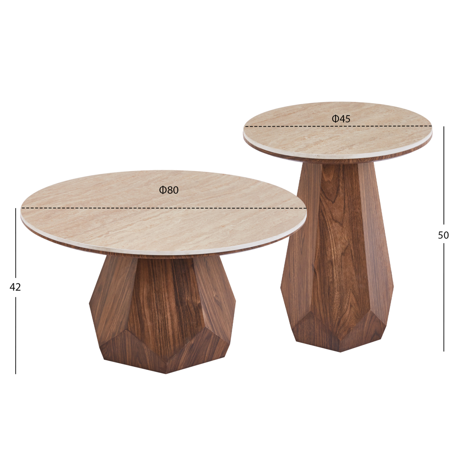ΤΡΑΠΕΖΙΑ ΣΑΛΟΝΙΟΥ 2ΤΜΧ VENERA HM12109 ΚΕΡΑΜΙΚΑ TOP--MDF ΒΑΣΕΙΣ Φ80+Φ45εκ. 3