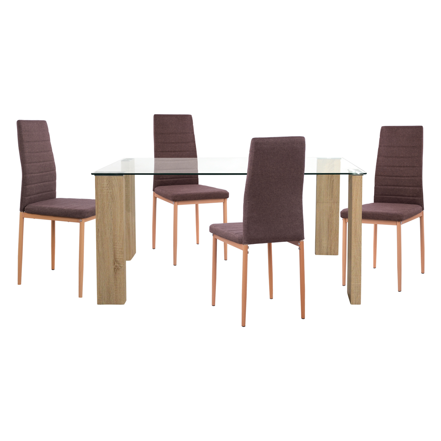 ΣΕΤ ΤΡΑΠΕΖΑΡΙΑΣ 5ΤΜΧ LADY HM11595 ΓΥΑΛΙ--ΜΕΤΑΛΛΟ--MDF ΣΕ SONAMA &amp; ΚΑΦΕ ΥΦΑΣΜΑ 4