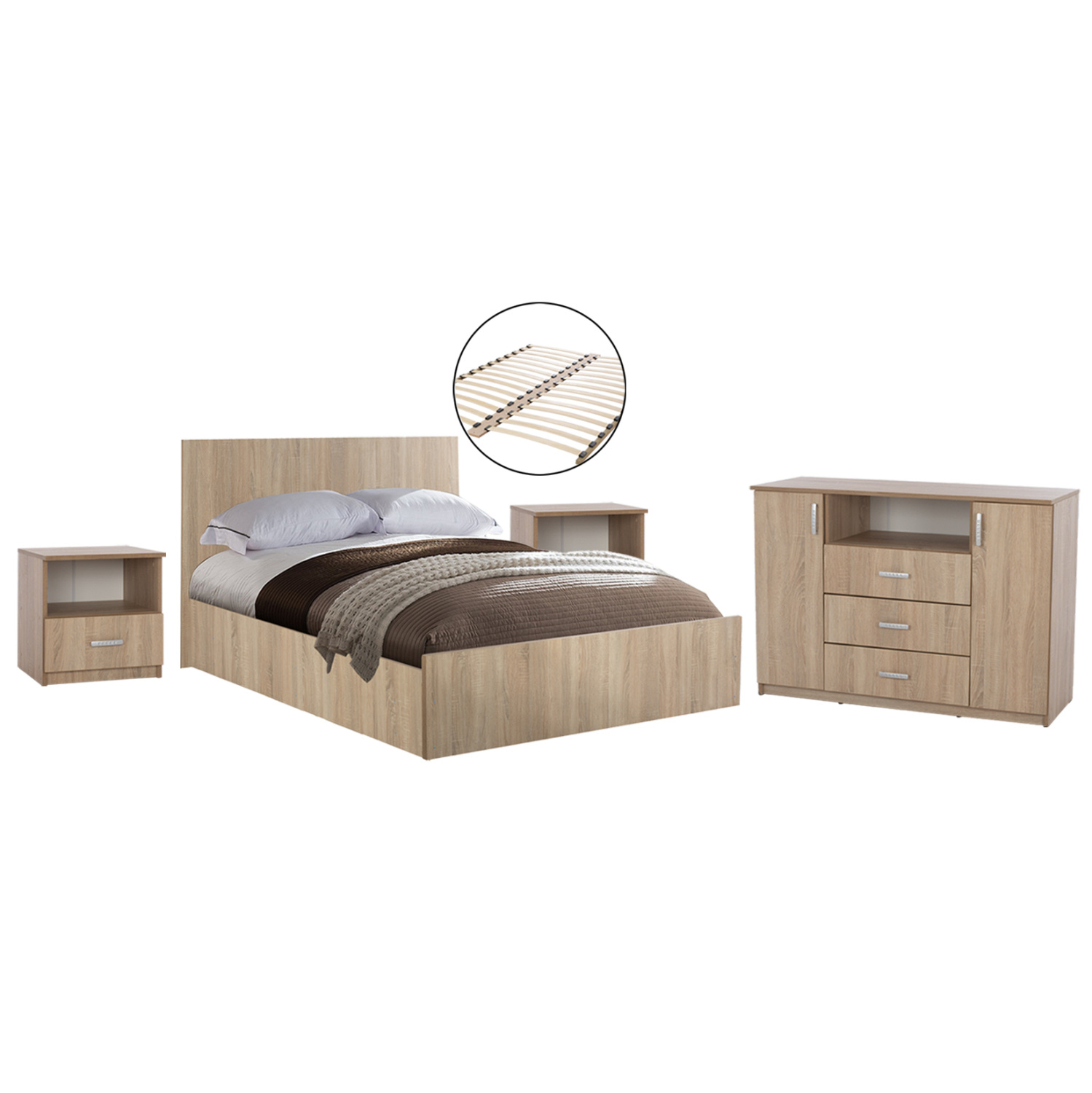 ΣΕΤ ΚΡΕΒΑΤΟΚΑΜΑΡΑΣ 5ΤΜΧ ADLER HM11758 ΜΕΛΑΜΙΝΗ SONAMA OAK-ΓΙΑ ΣΤΡΩΜΑ 160x200εκ 1