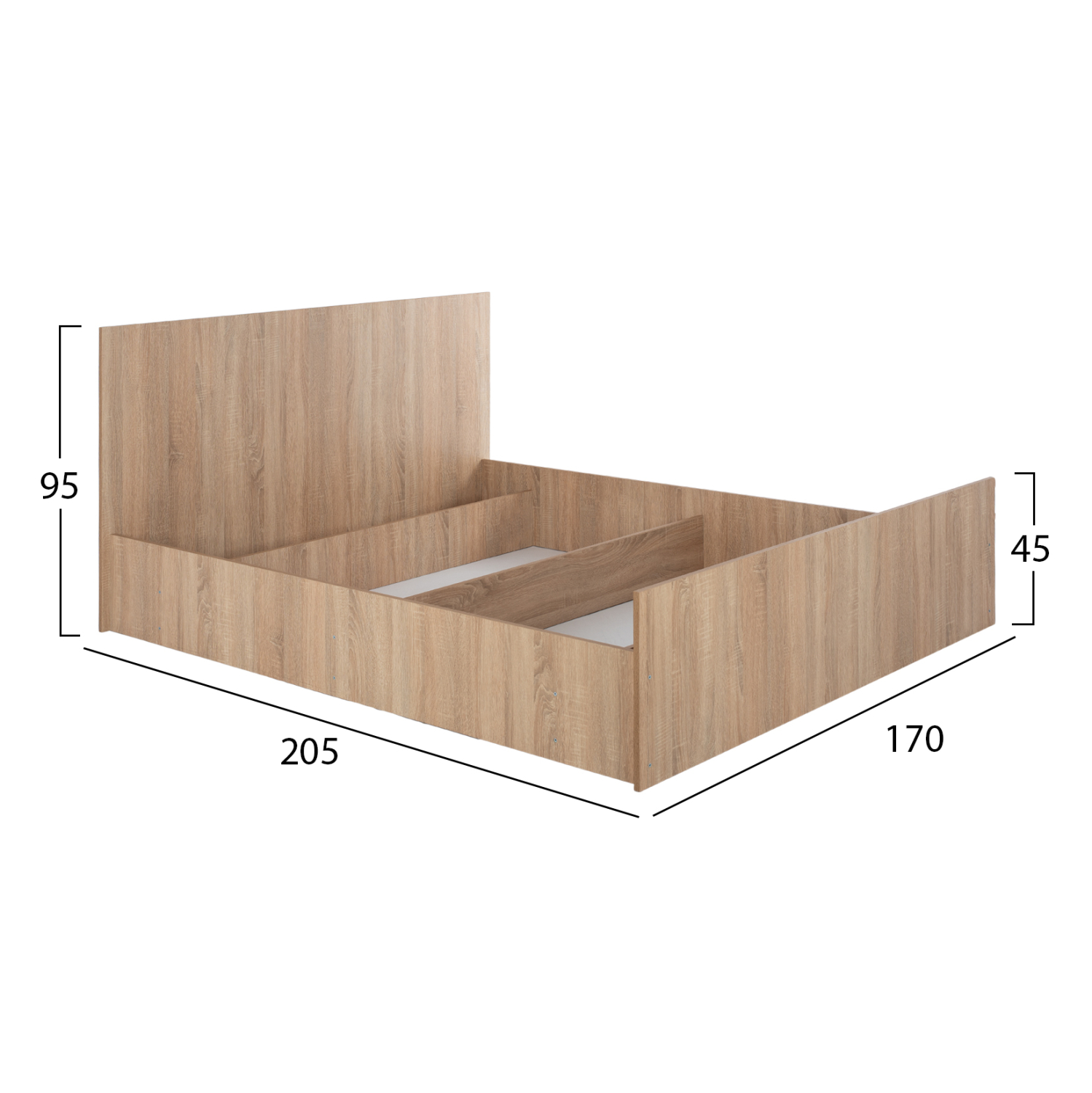 ΣΕΤ ΚΡΕΒΑΤΟΚΑΜΑΡΑΣ 6ΤΜΧ ADLER HM11759 ΜΕΛΑΜΙΝΗ SONAMA OAK-ΓΙΑ ΣΤΡΩΜΑ 160x200εκ 2