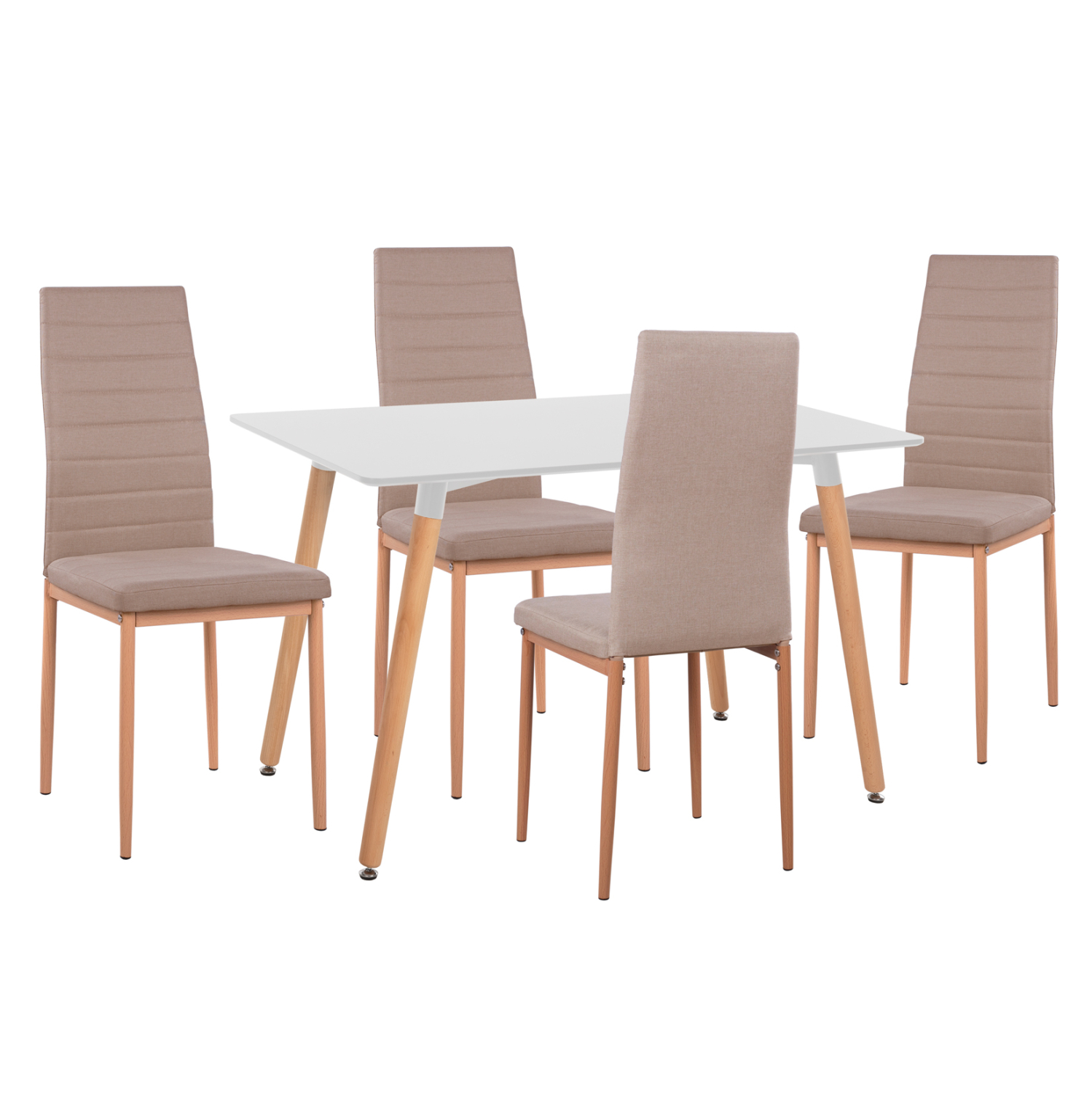 ΣΕΤ ΤΡΑΠΕΖΑΡΙΑΣ 5ΤΜΧ MINIMAL HM11767 ΛΕΥΚΟ MDF-ΜΠΕΖ ΥΦΑΣΜΑ 1