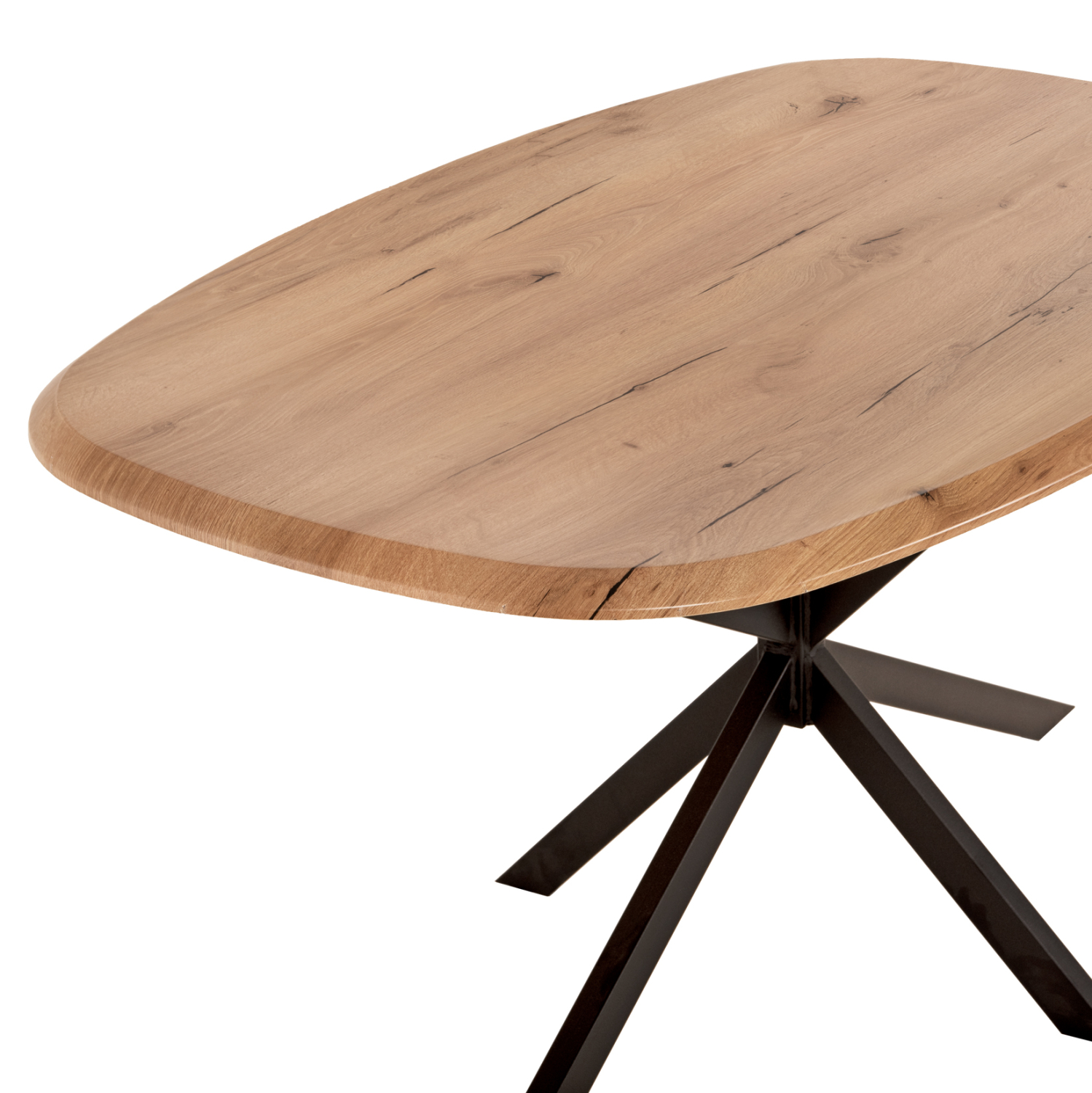 ΤΡΑΠΕΖΙ ΟΒΑΛ RODDEN HM11903.01 ΜΕ WERZALIT ΦΥΣΙΚΟ-ΜΑΥΡΗ ΧΙΑΣΤΙ ΒΑΣΗ 146x94x75Υεκ 4