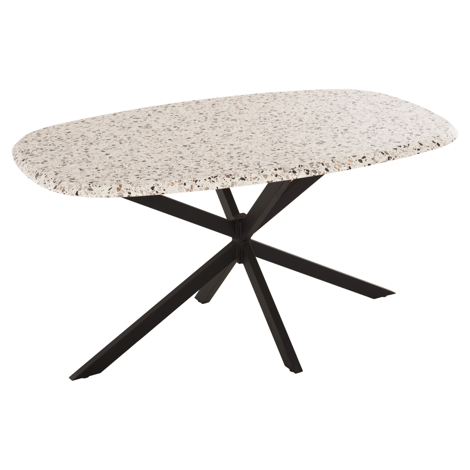 ΤΡΑΠΕΖΙ ΟΒΑΛ RODDEN HM11903.03 ΜΕ WERZALIT TERRAZZO-ΜΑΥΡΗ ΧΙΑΣΤΙ ΒΑΣΗ 146x94x75Υεκ 1